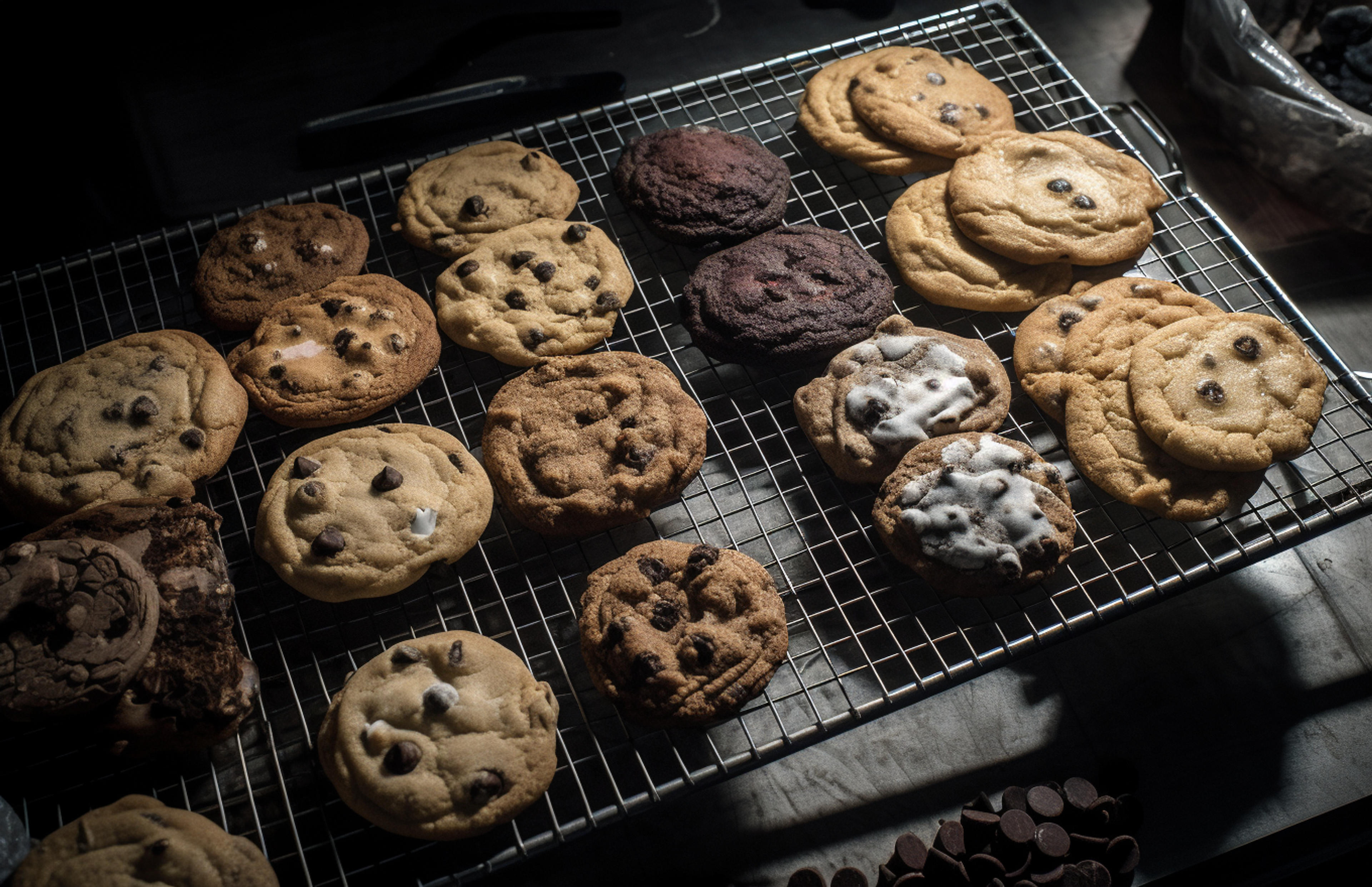 My *sober* friends baked chocolate chip cookies on a cooling rack