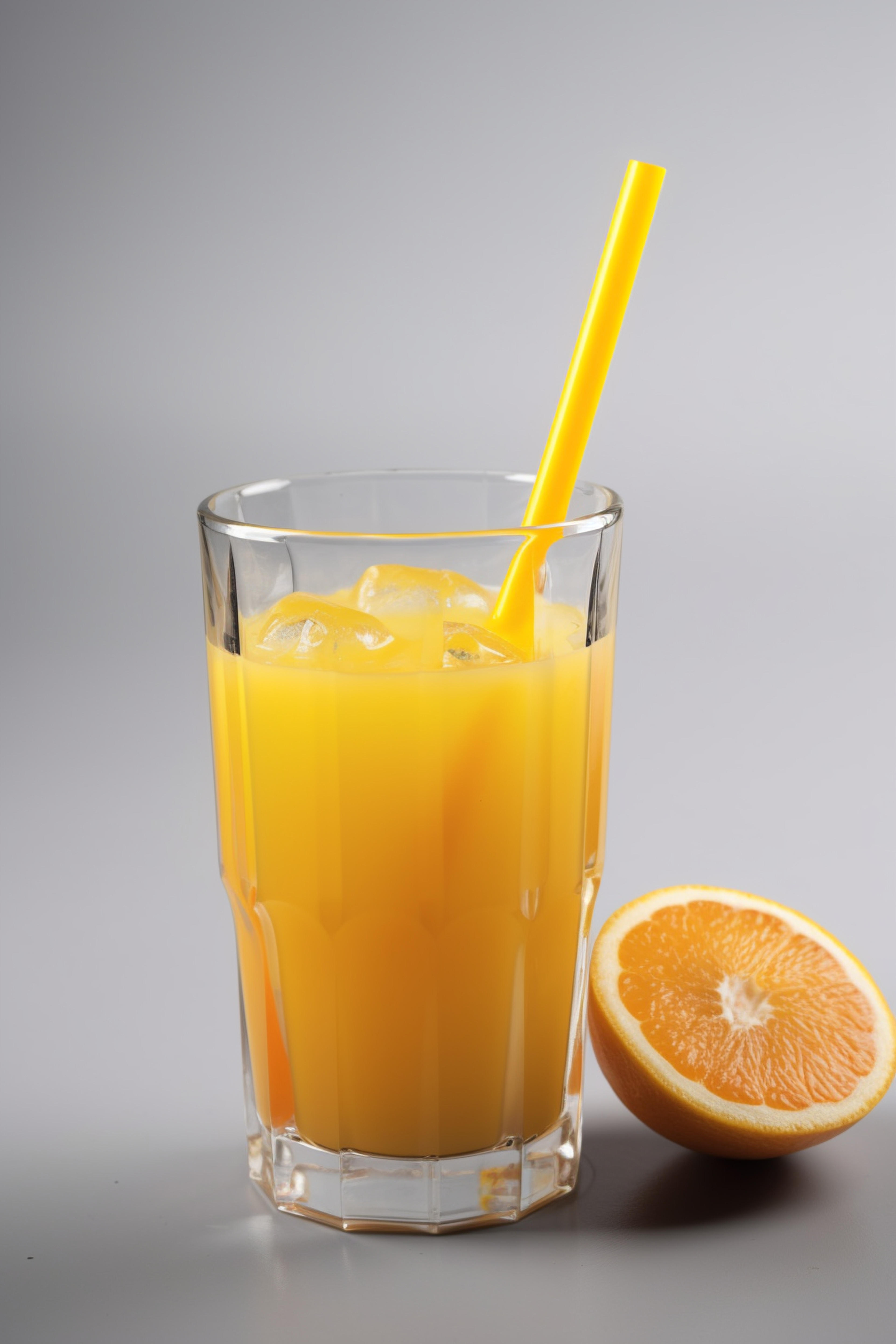 Orange juice in glass cups on a white background Vector Image