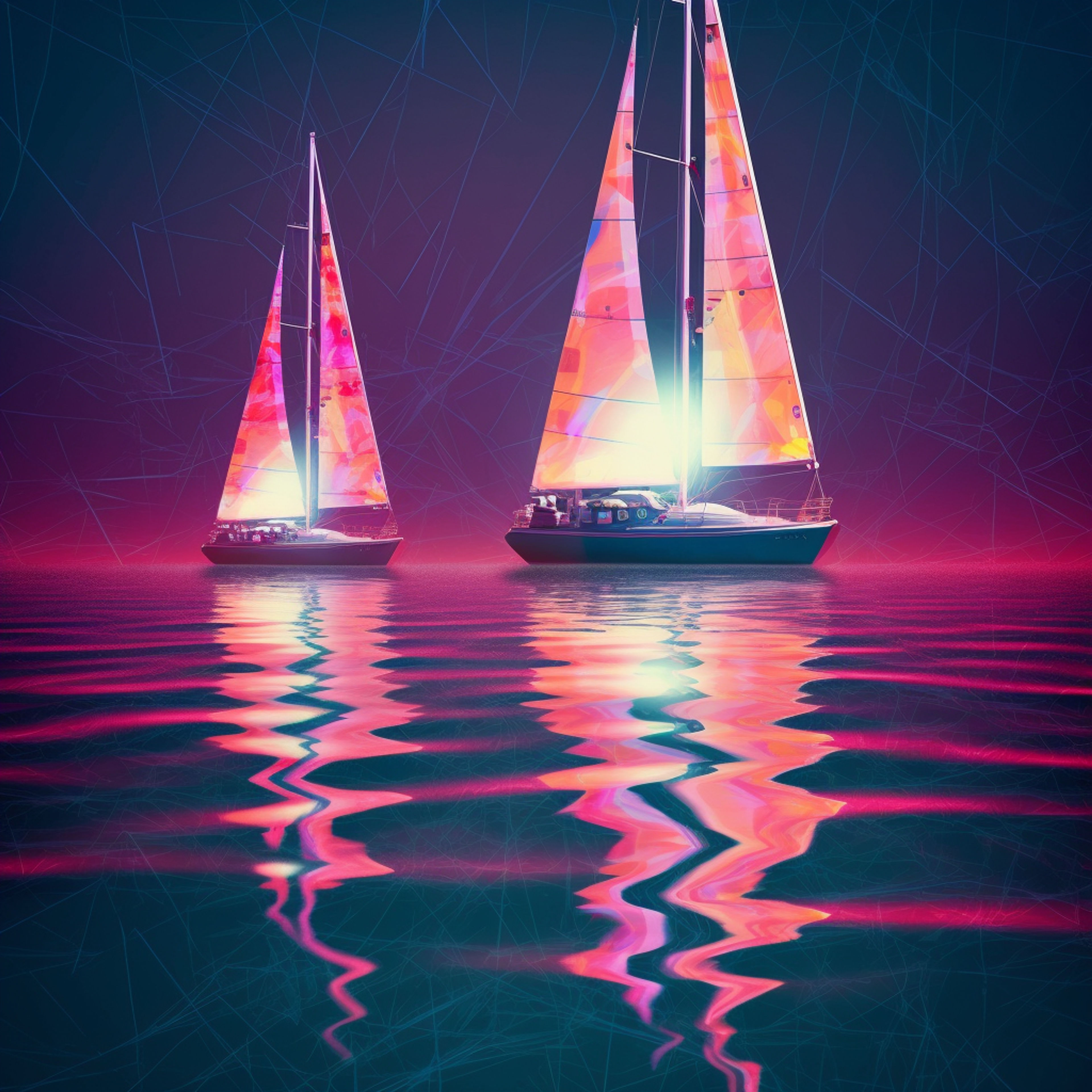 colorful sailboats wallpaper