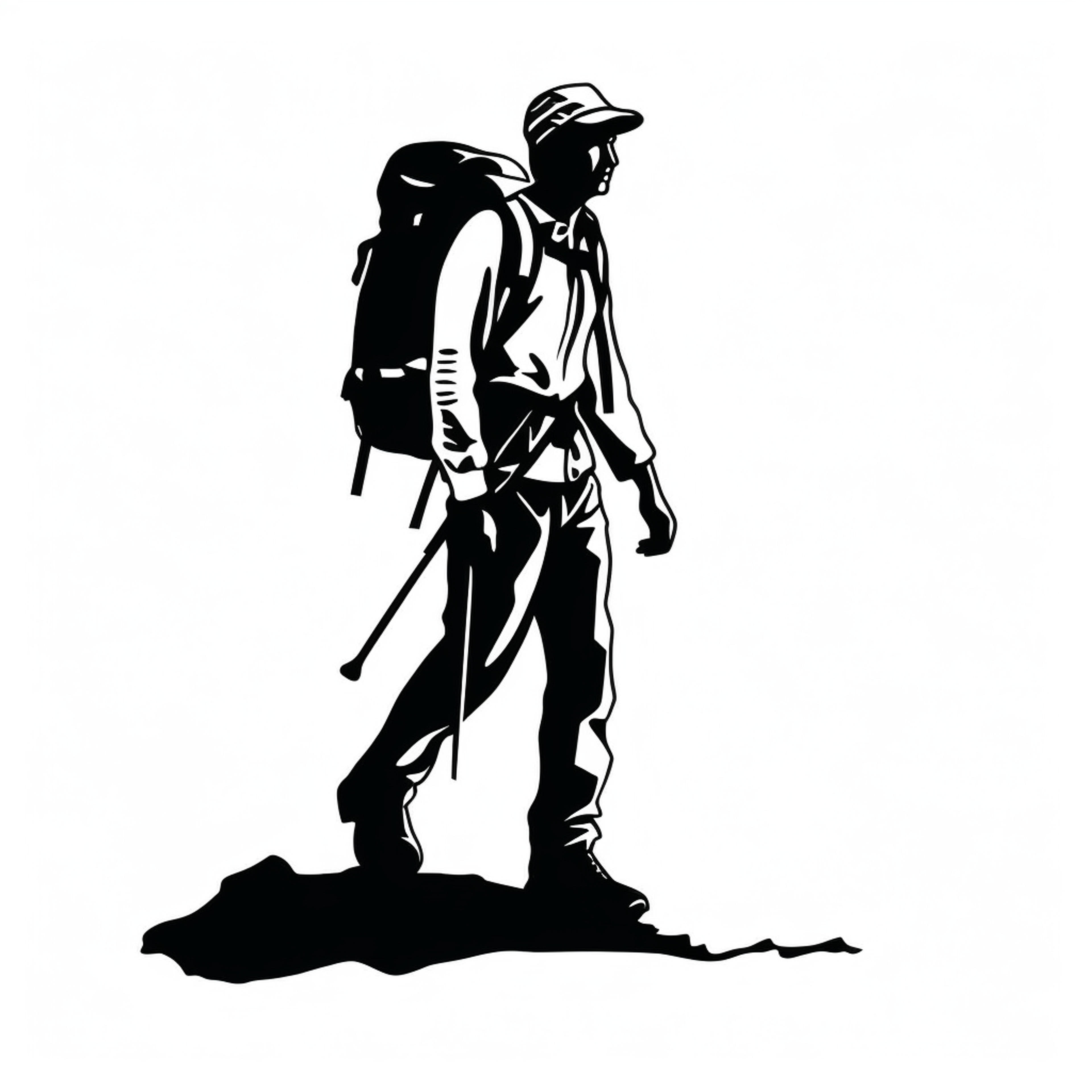 Freeflo - One Black Line Drawing of Hiker