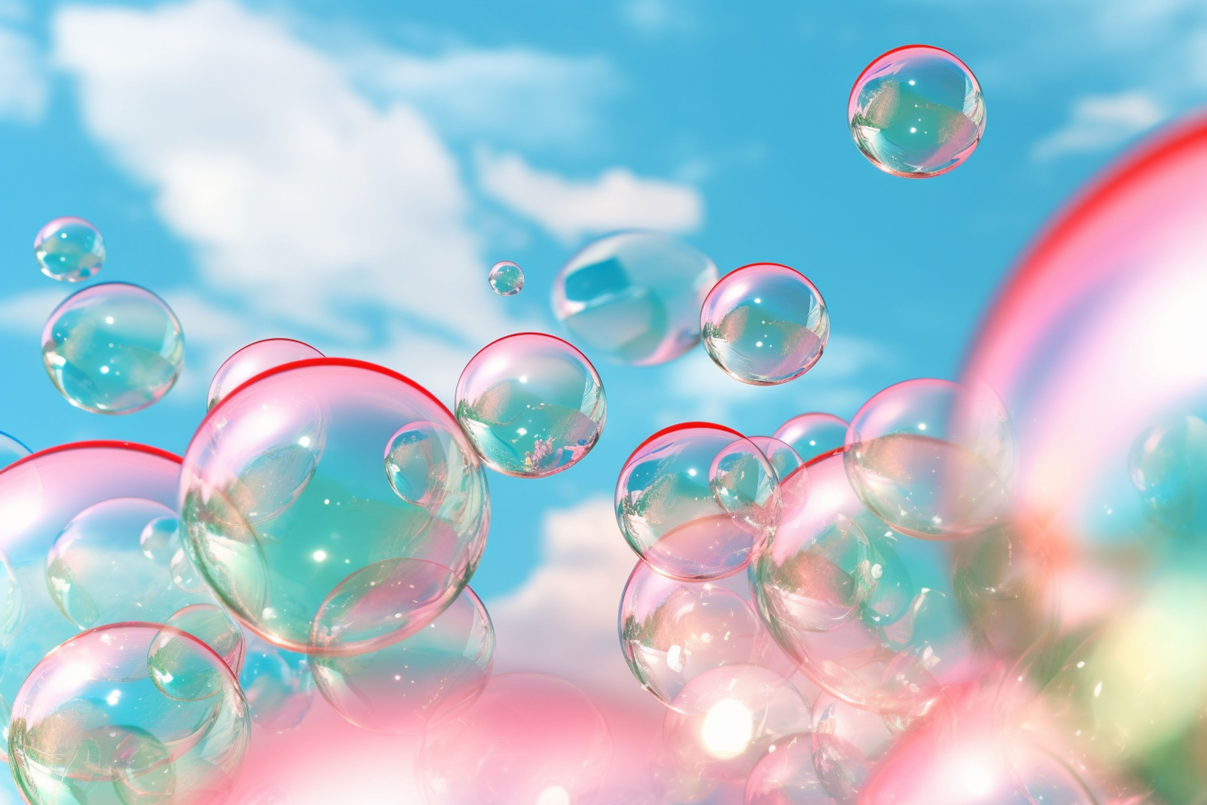 Macro Lens Soap Bubbles on Pink Background | Free AI Art Prompts