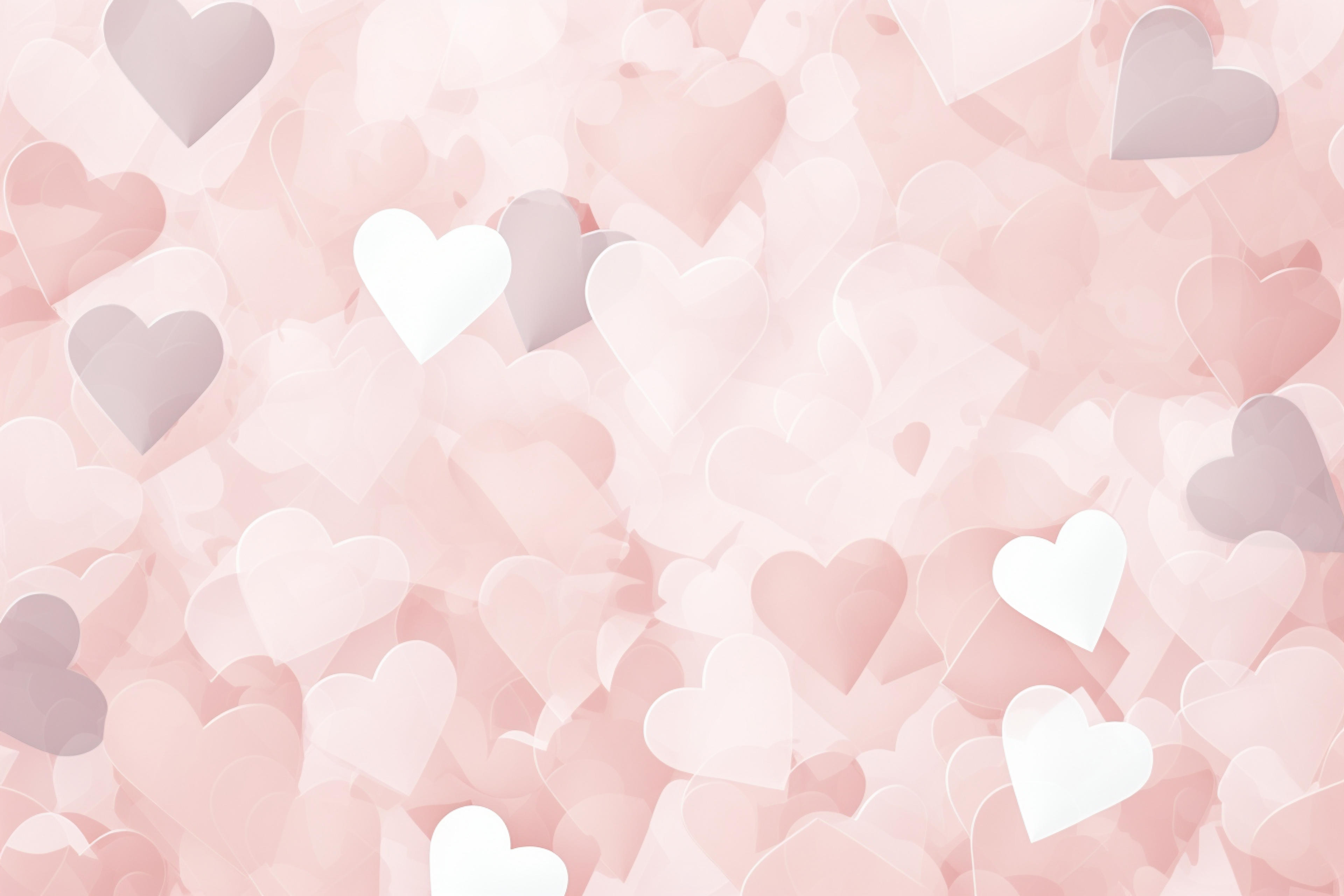 Romantic Pink Hearts Minimalist Background, romantic drawing prompts 