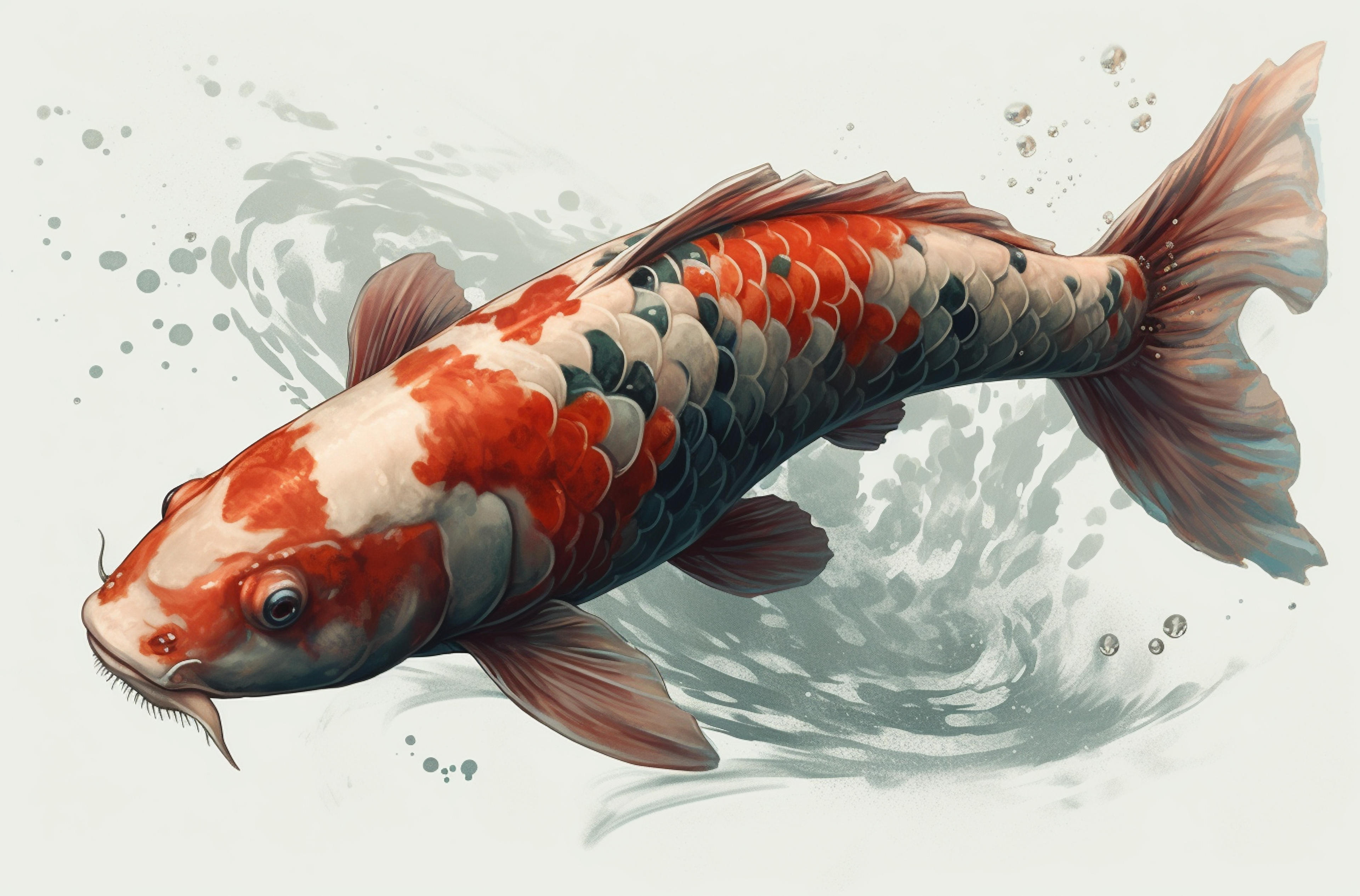 realistic koi fish drawing color