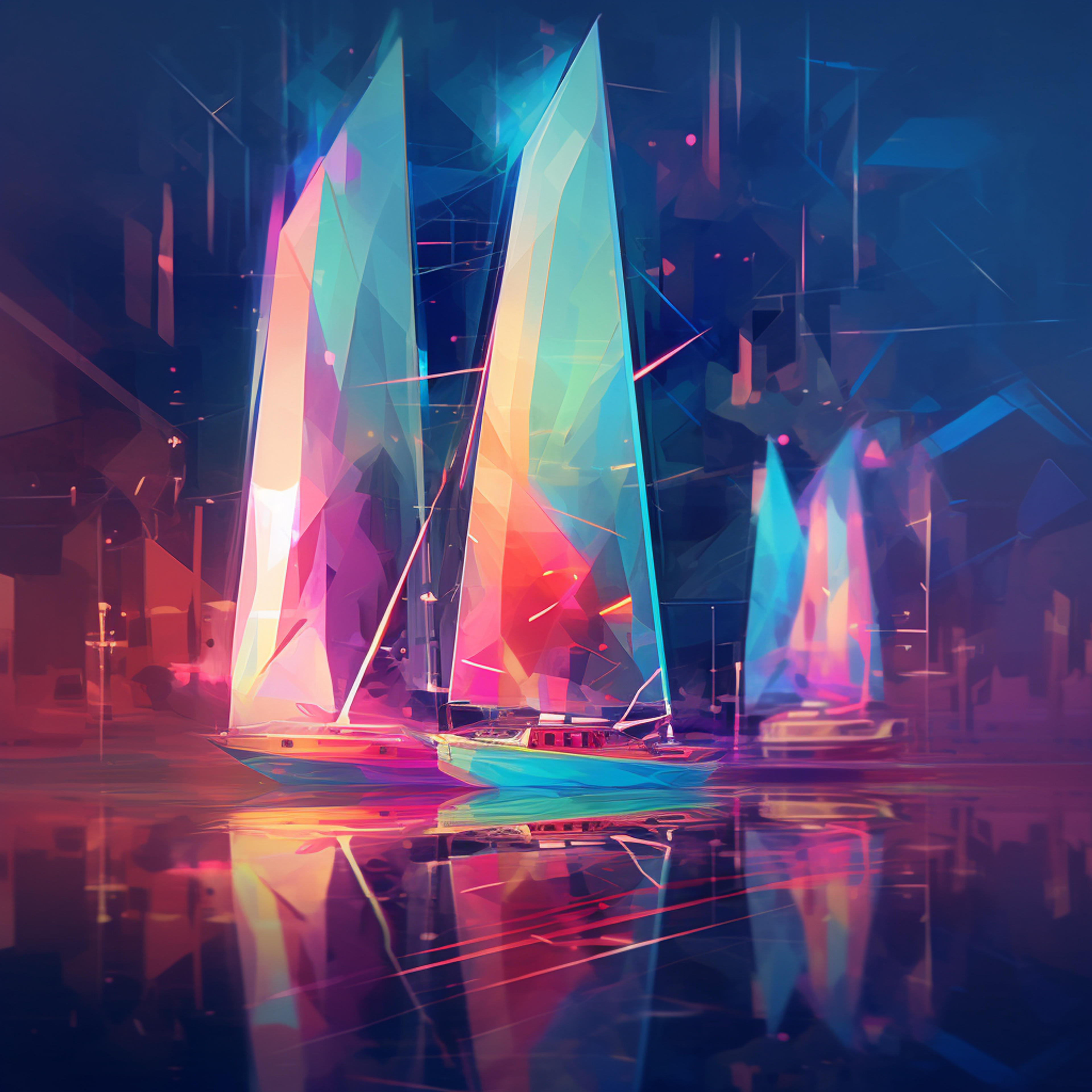 Freeflo - Flock Digital Art with Dreamlike Architecture and Neon Paint