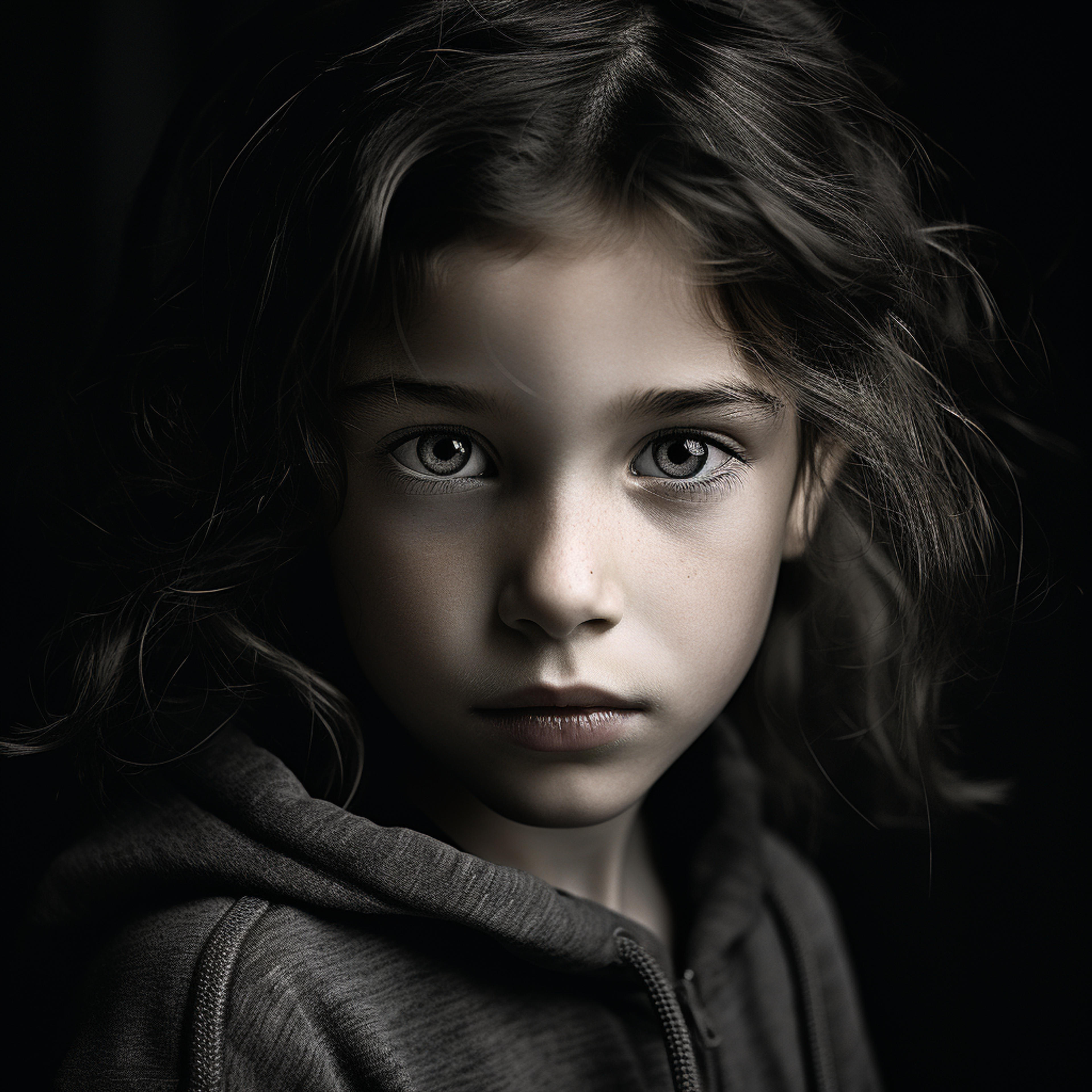 Freeflo - Child in Dramatic Black and White Portraits