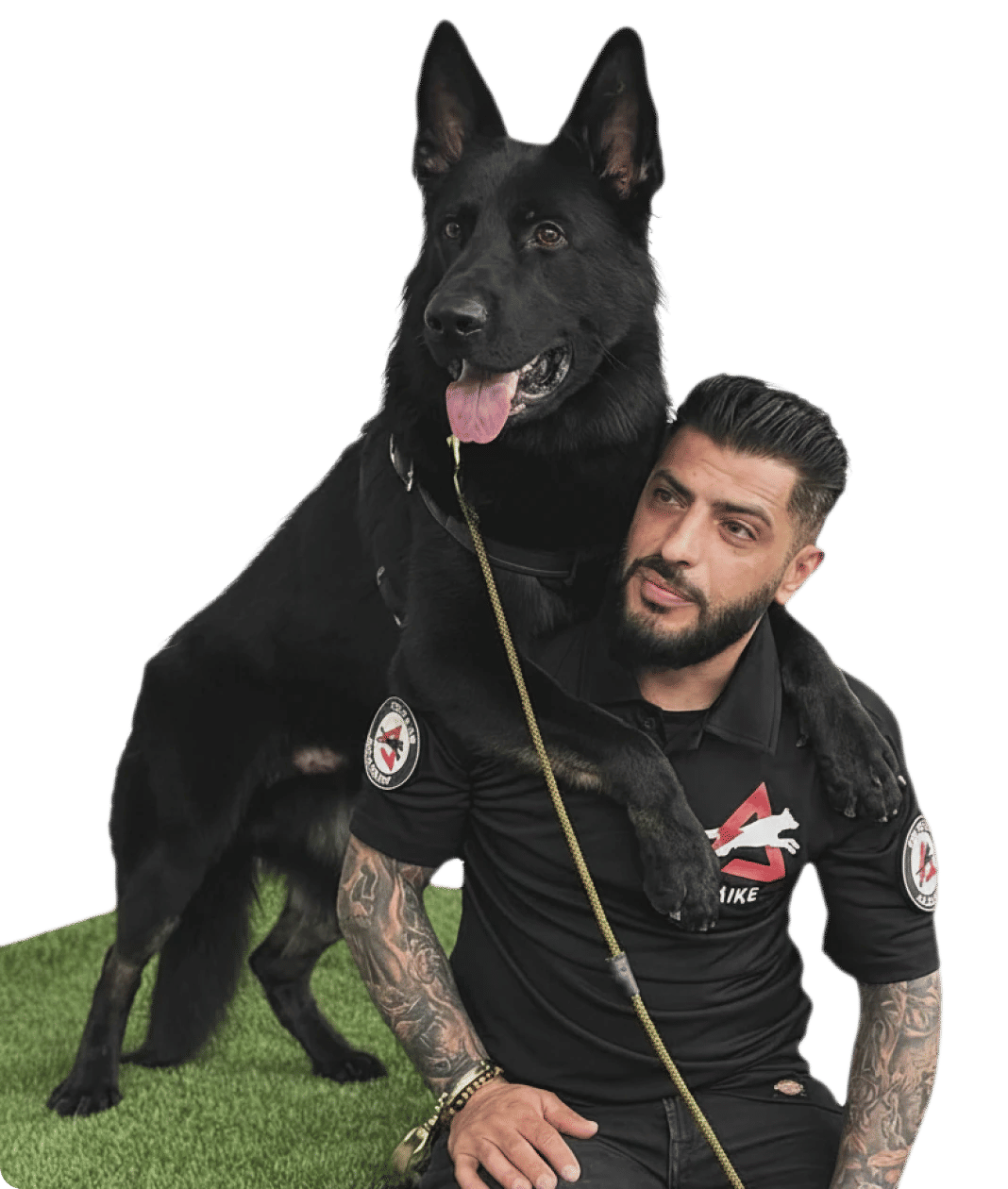 Senior trainer working with a Delta K9 protection dog