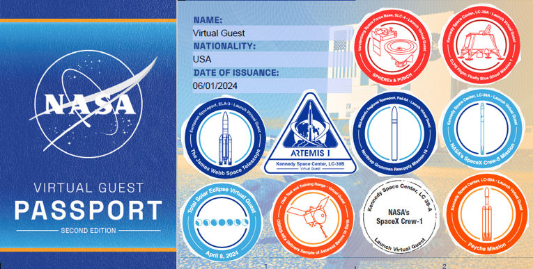 NASA Virtual Guest Passport - Digital collectible badges earned by participating in launch viewings