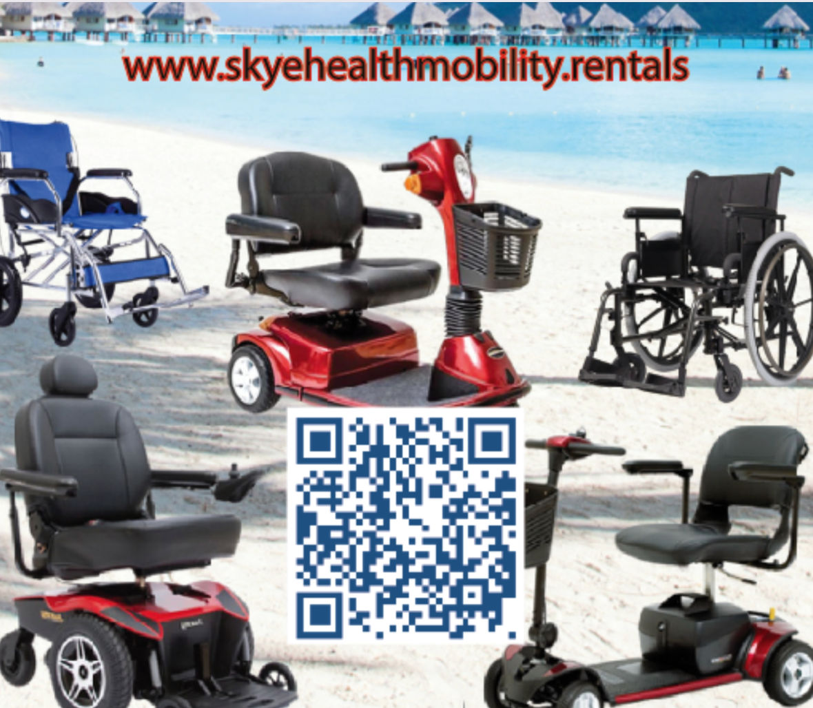 Scooter rental flyer with QR code