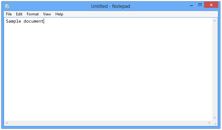 Notepad in Windows 8