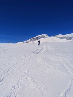 Scendendo il pianoro sotto la Cima Adamello