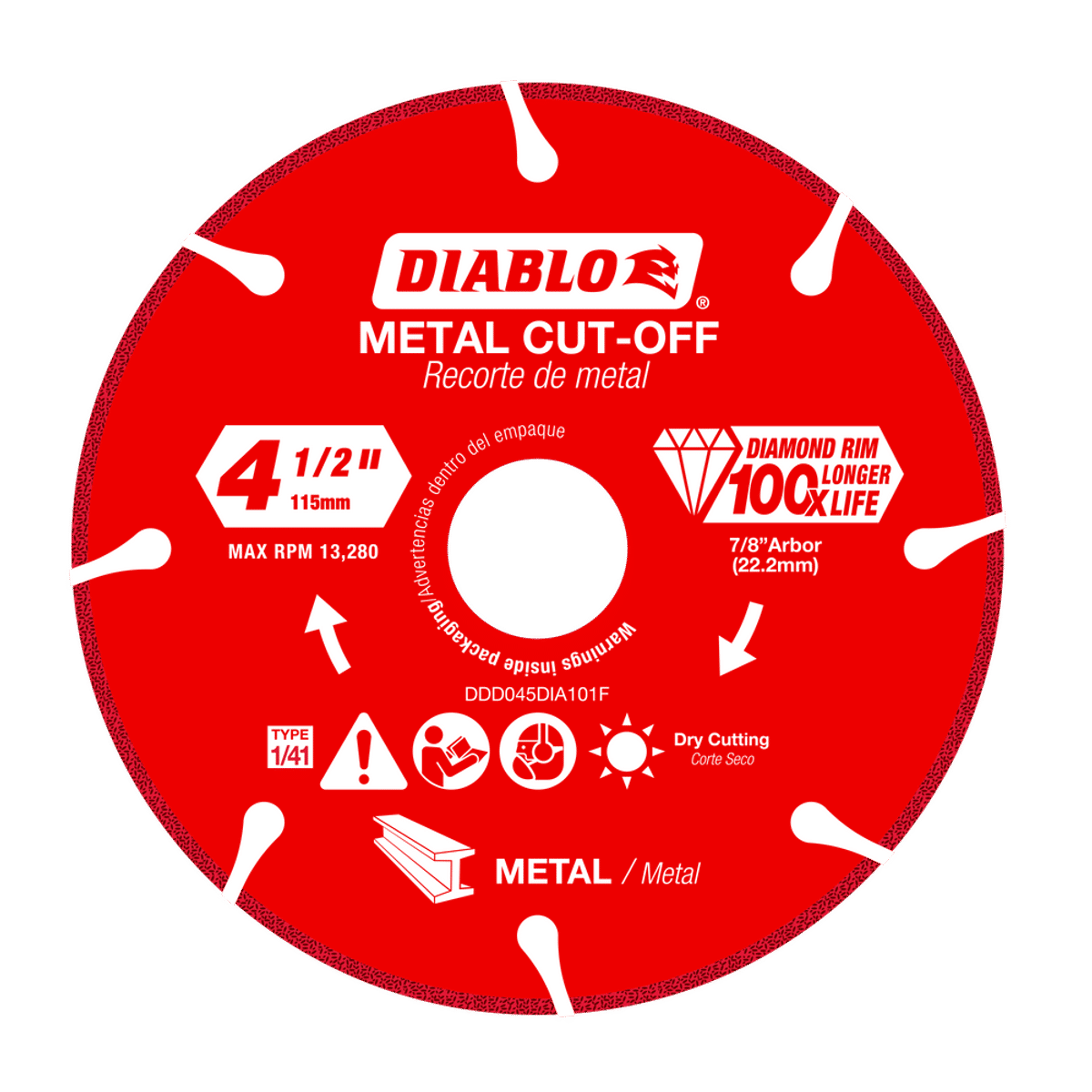 DDD045DIA101F | Cut-Off & Grinding Discs | Metal Cutting | Diamond