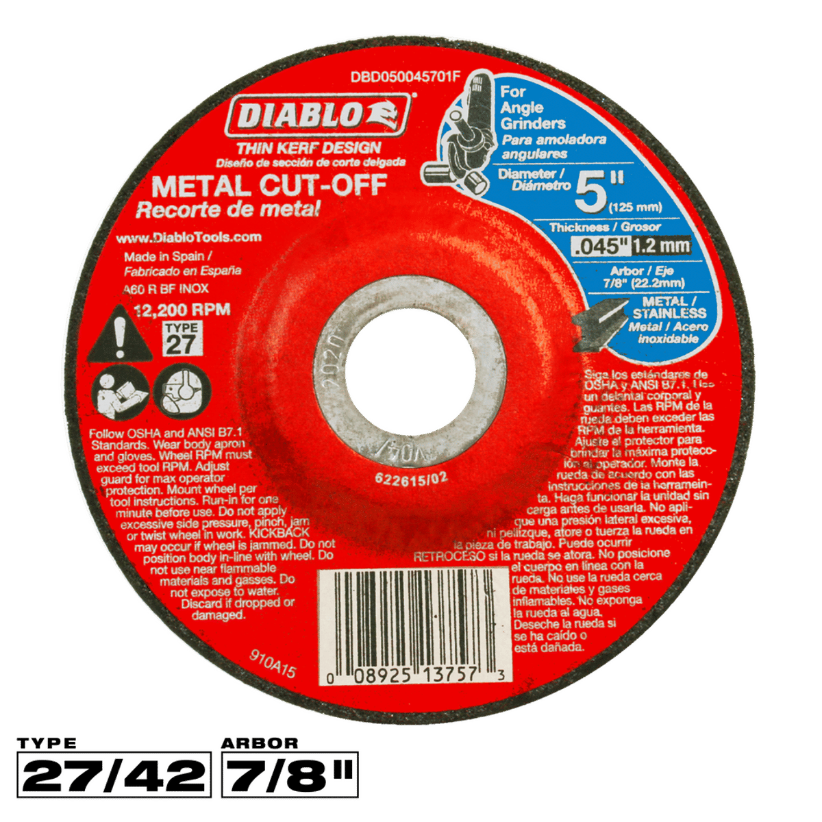 DBD050045701F | Cut-Off & Grinding Discs | Metal Cutting | Bonded