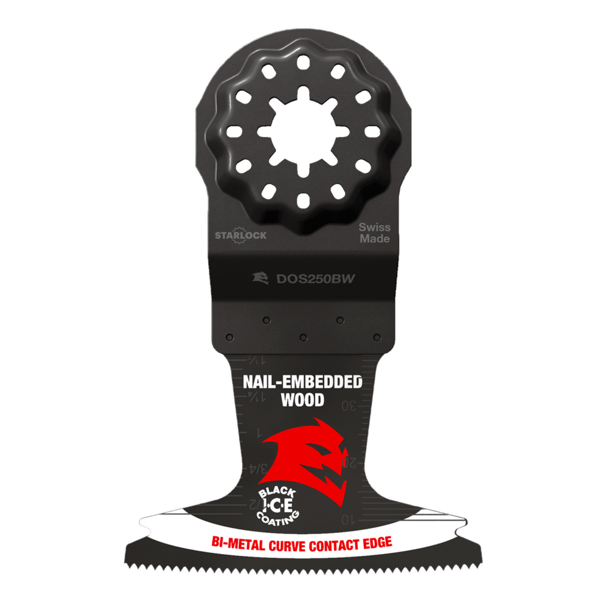 DOS250BW | Oscillating Multi-Tool Blades | Nail-Embedded Wood | Bi