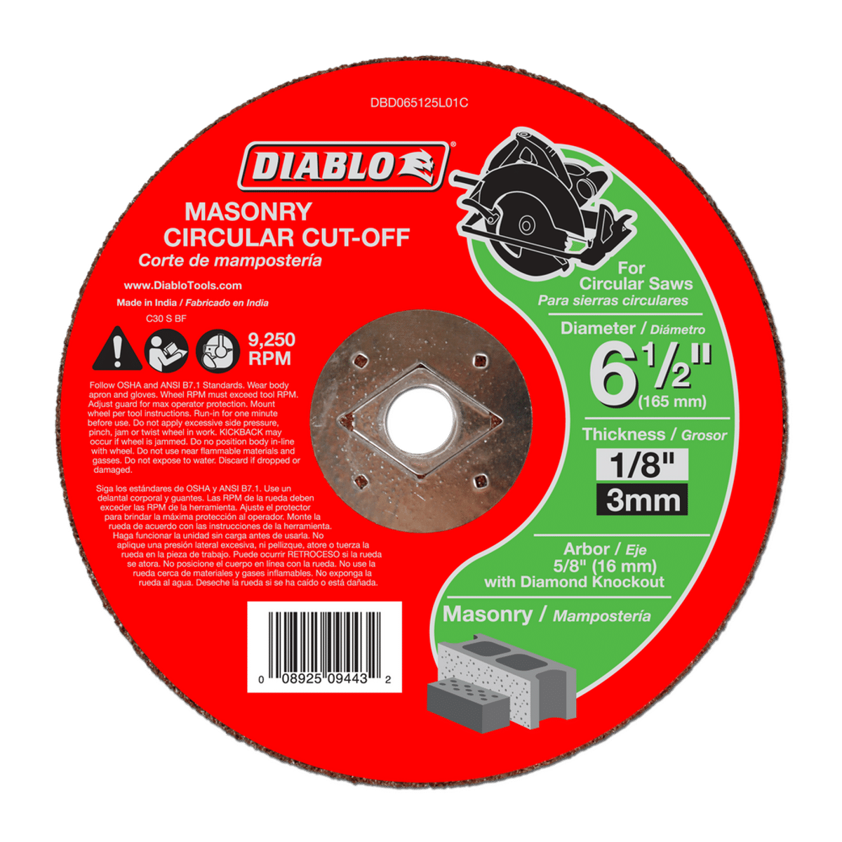 DBD065125L01C | Masonry Cutting | Bonded Abrasive - Diablo Tools