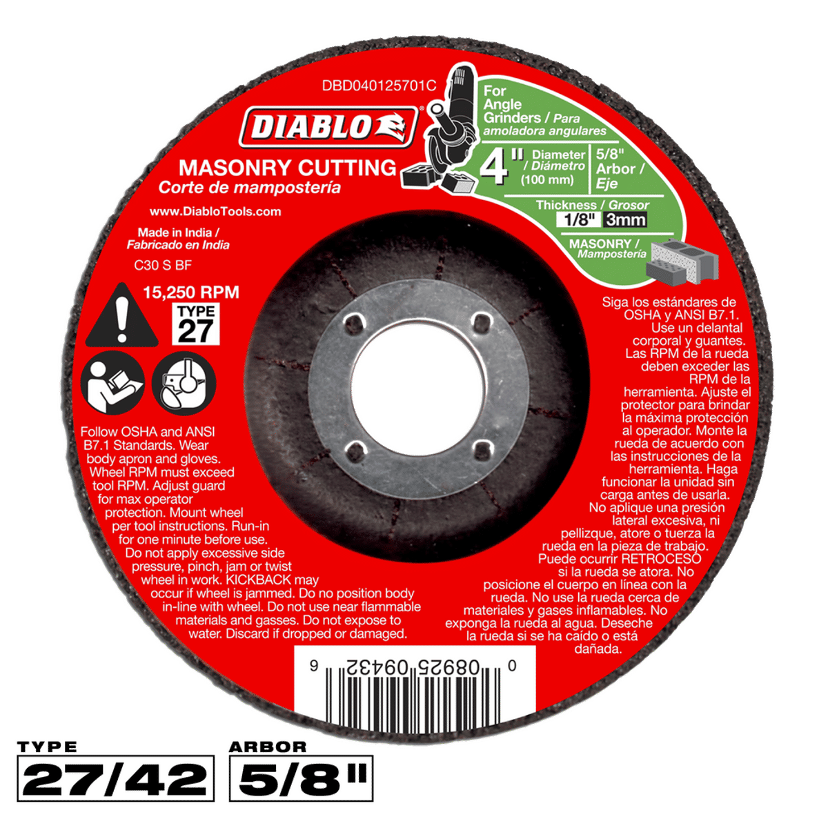 DBD040125701C | Cut-Off & Grinding Discs | Masonry Cutting