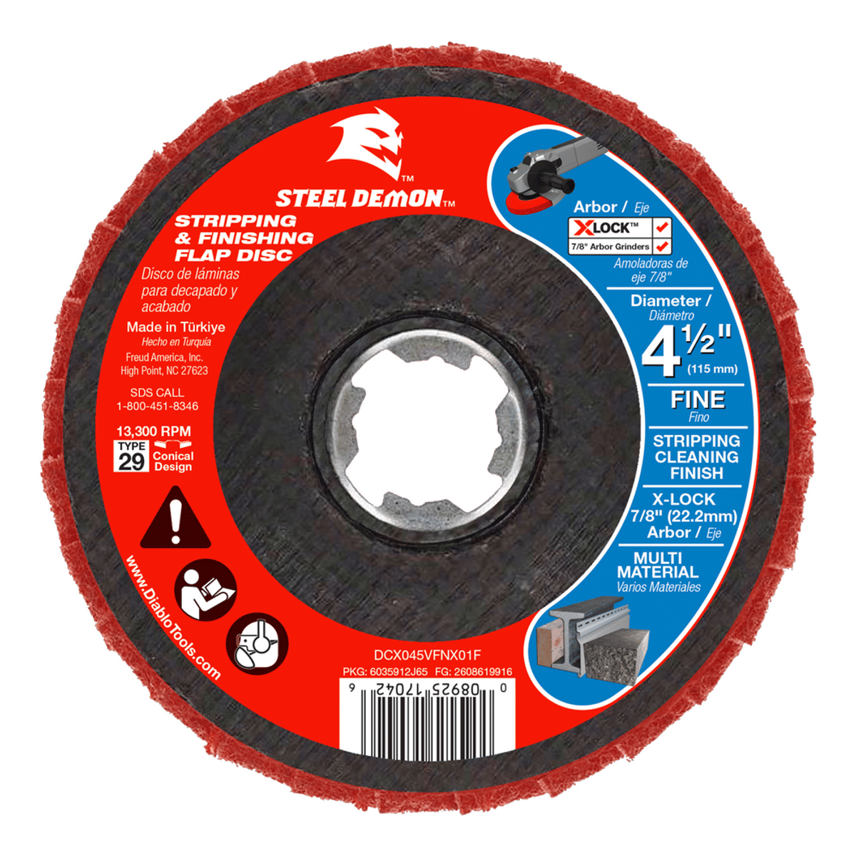 DCX045VFNX01F CutGrind Metal Grinding Flap Disc Diablo Tools