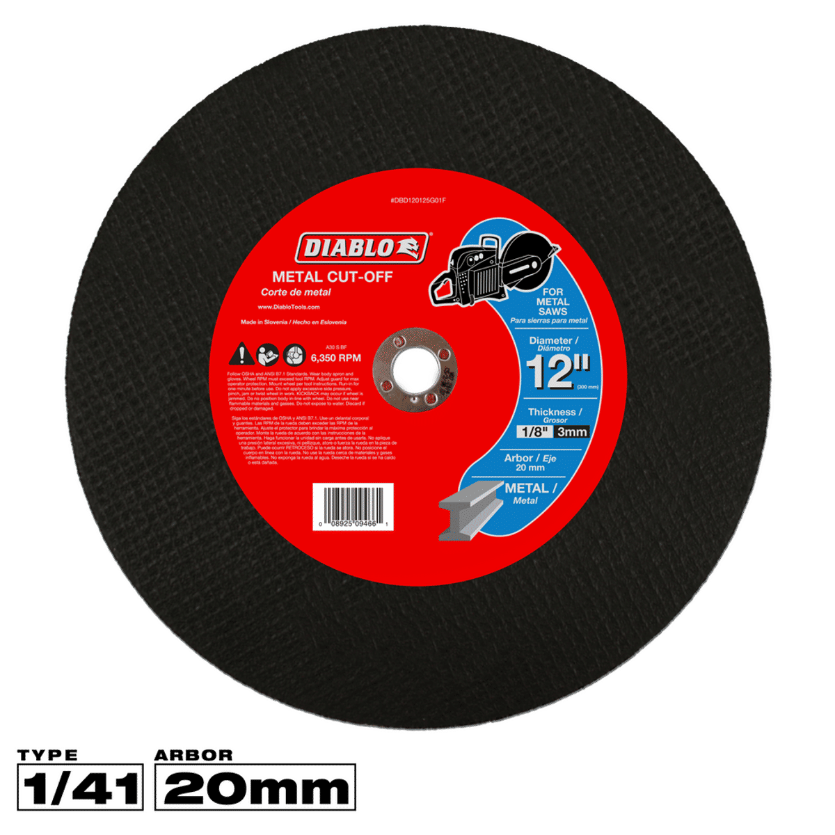 DBD120125G01F | Cut-Off & Grinding Discs | Metal Cutting | Bonded