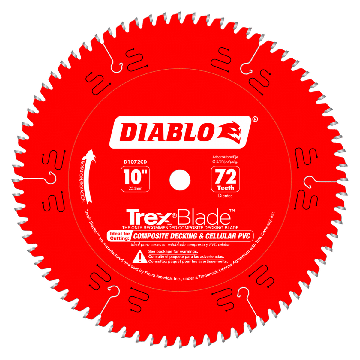 10 in. x 72-Tooth Trex/Composite Material Cutting Saw Blade 10 in. x 72-Tooth Trex/Composite Material Cutting Saw Blade