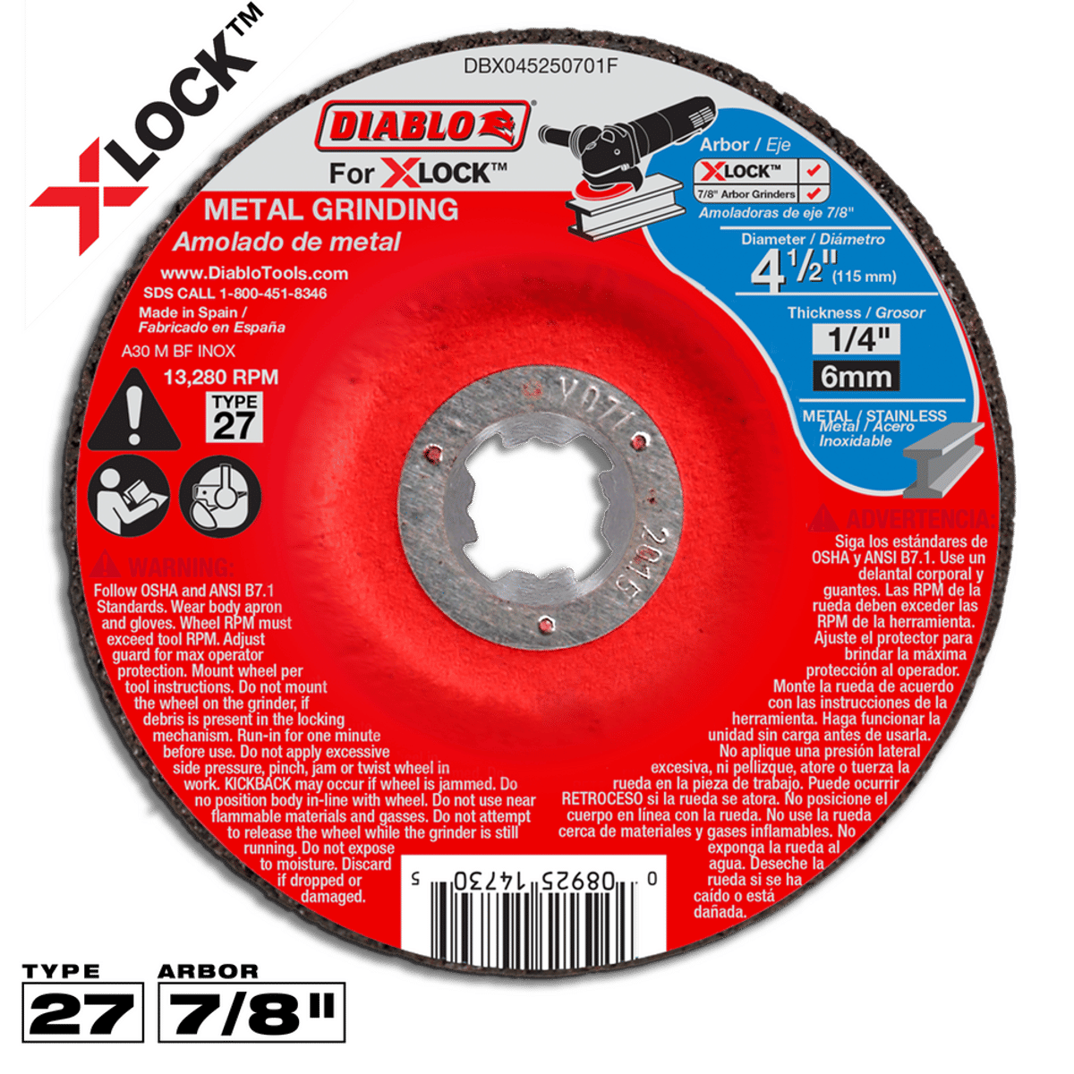 DBX045250701F | Cut-Off & Grinding Discs | Metal Grinding | Bonded