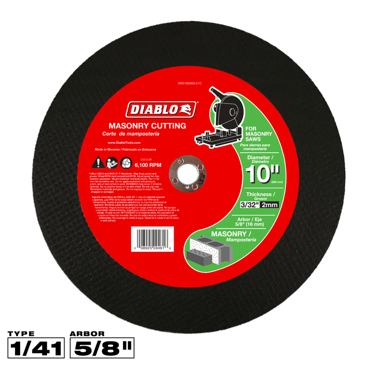 DBD100093L01C | Cut-Off & Grinding Discs | Masonry Cutting | Bonded ...