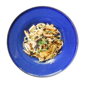 きのことえごまの和風ペペロンチーノ