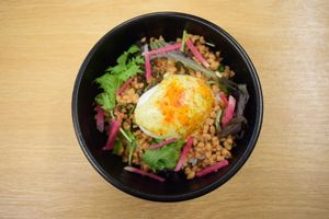 大豆ミートウフマヨ丼