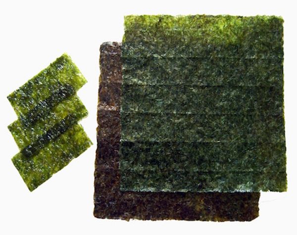 Nori: Have your seaweed dried, spiced, then sliced or diced