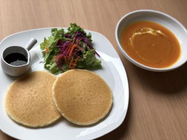 Potage of season  and Rice flour pancakes