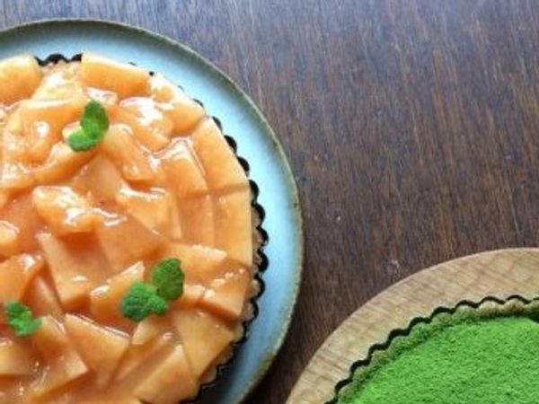 メロンと豆乳クリームのタルト