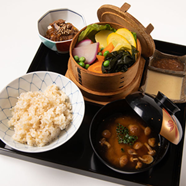 Steamed vegetables with set meal