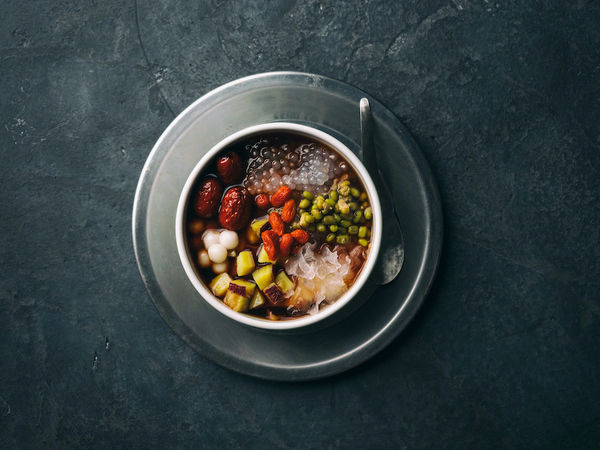 Pu'er tea syrup soy pudding