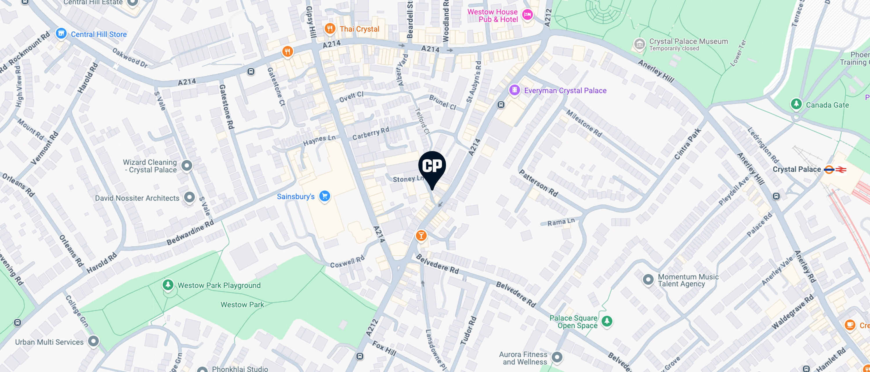Map of location of CP Guitars
