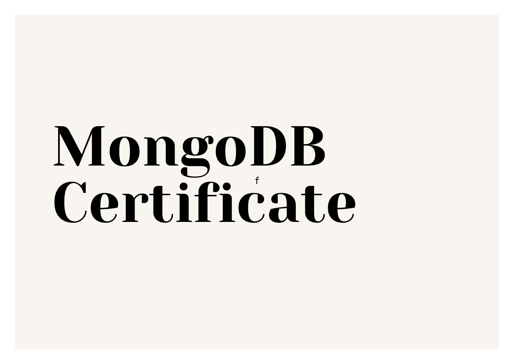 Certification 1
