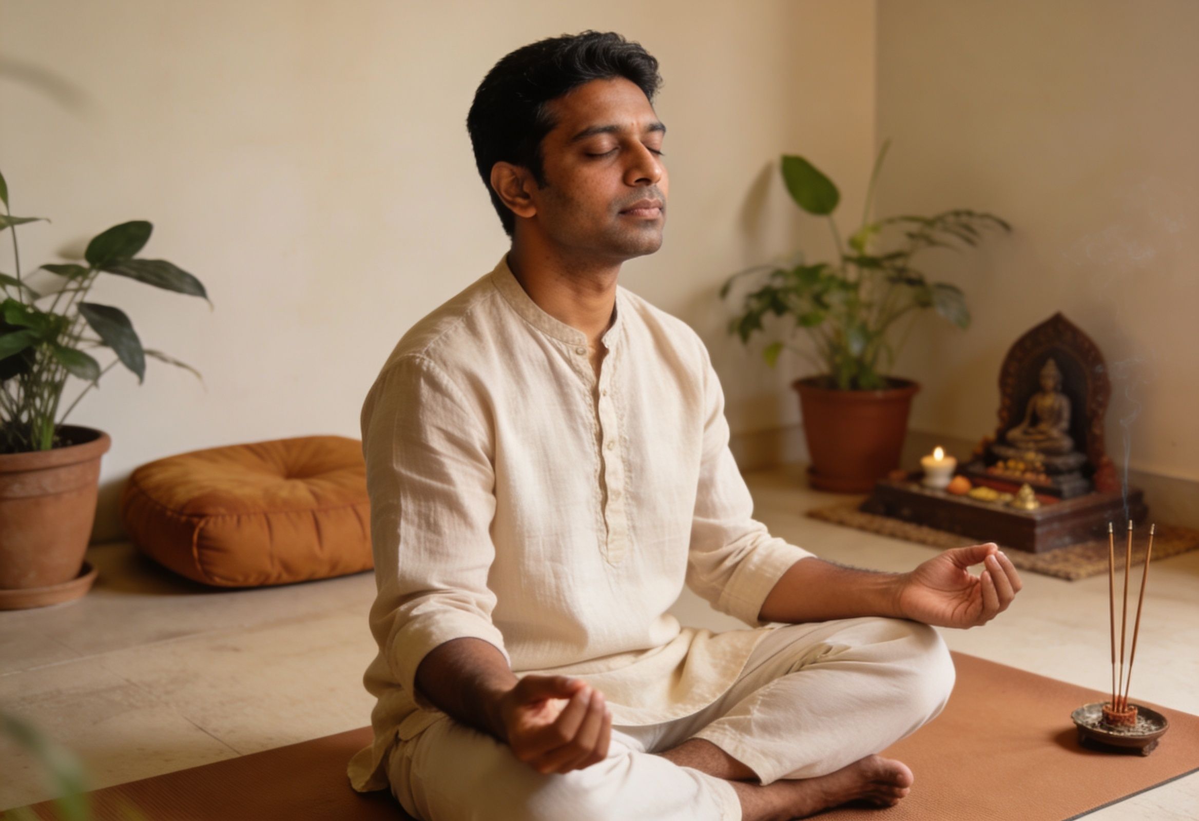 A patient practicing stress-relief techniques to improve gut health and thyroid function..jpeg