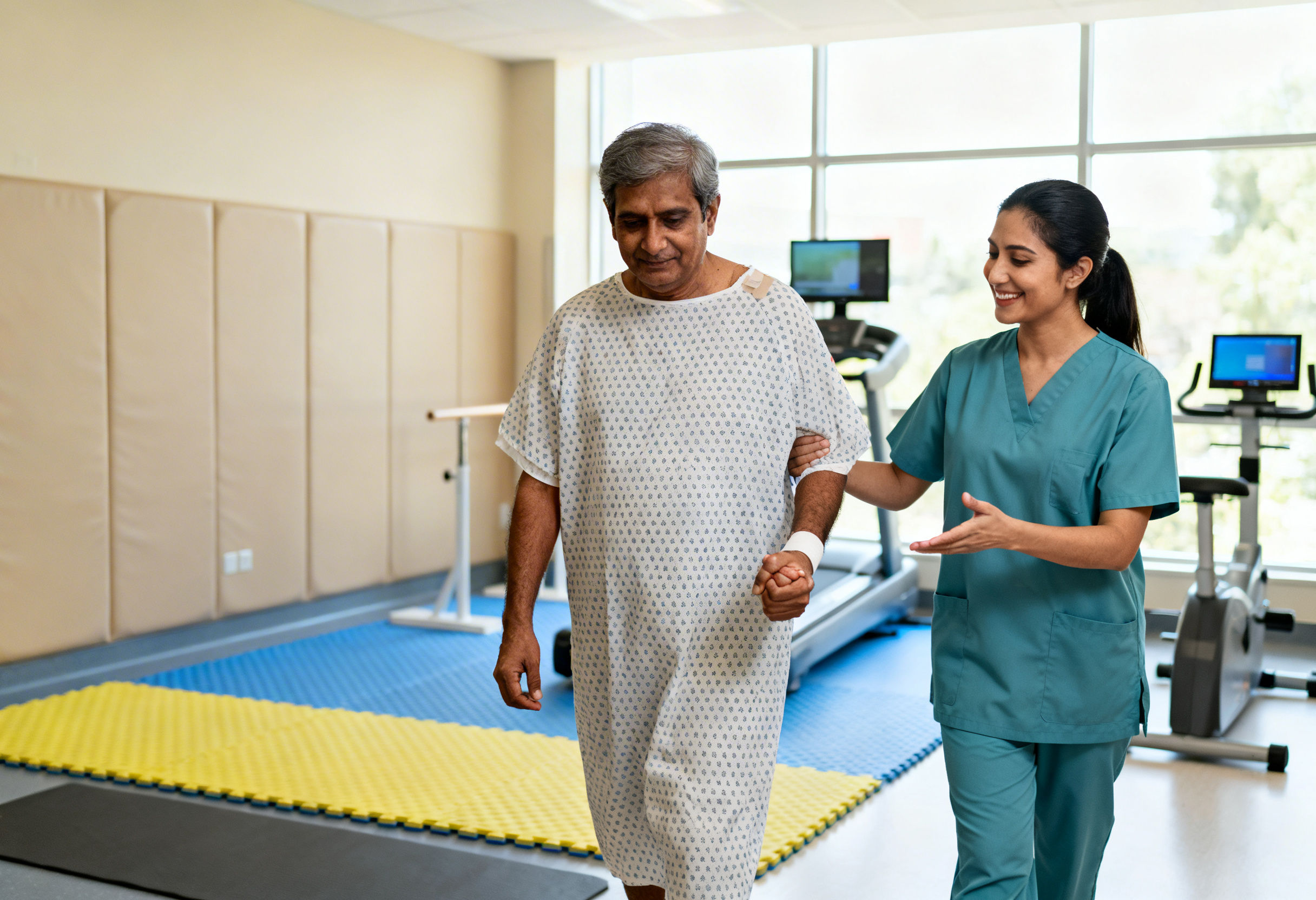 Cardiac rehabilitation for patient recovering from heart surgery