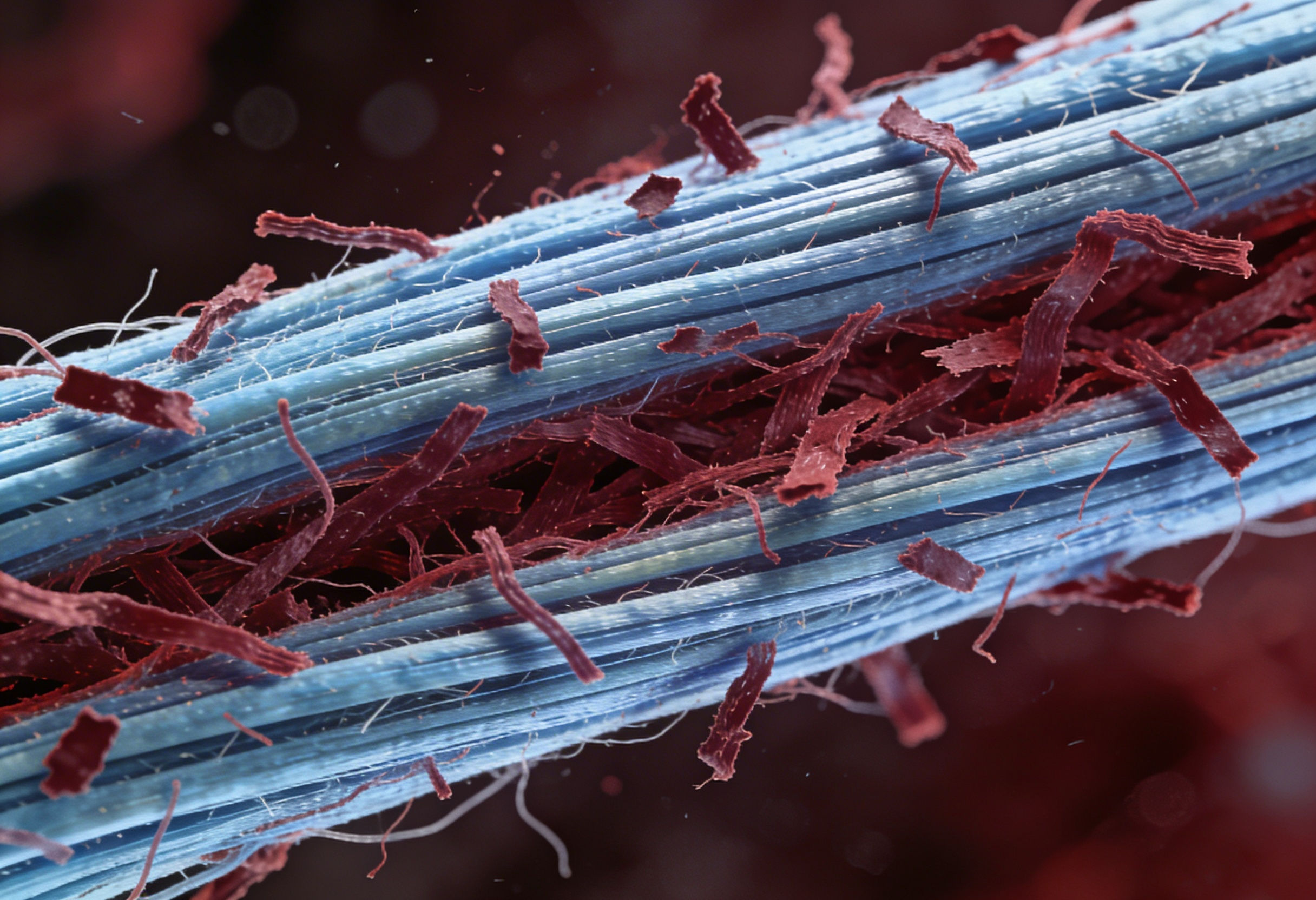 Degenerative tendon tissue with collagen disorganization in chronic tendinosis