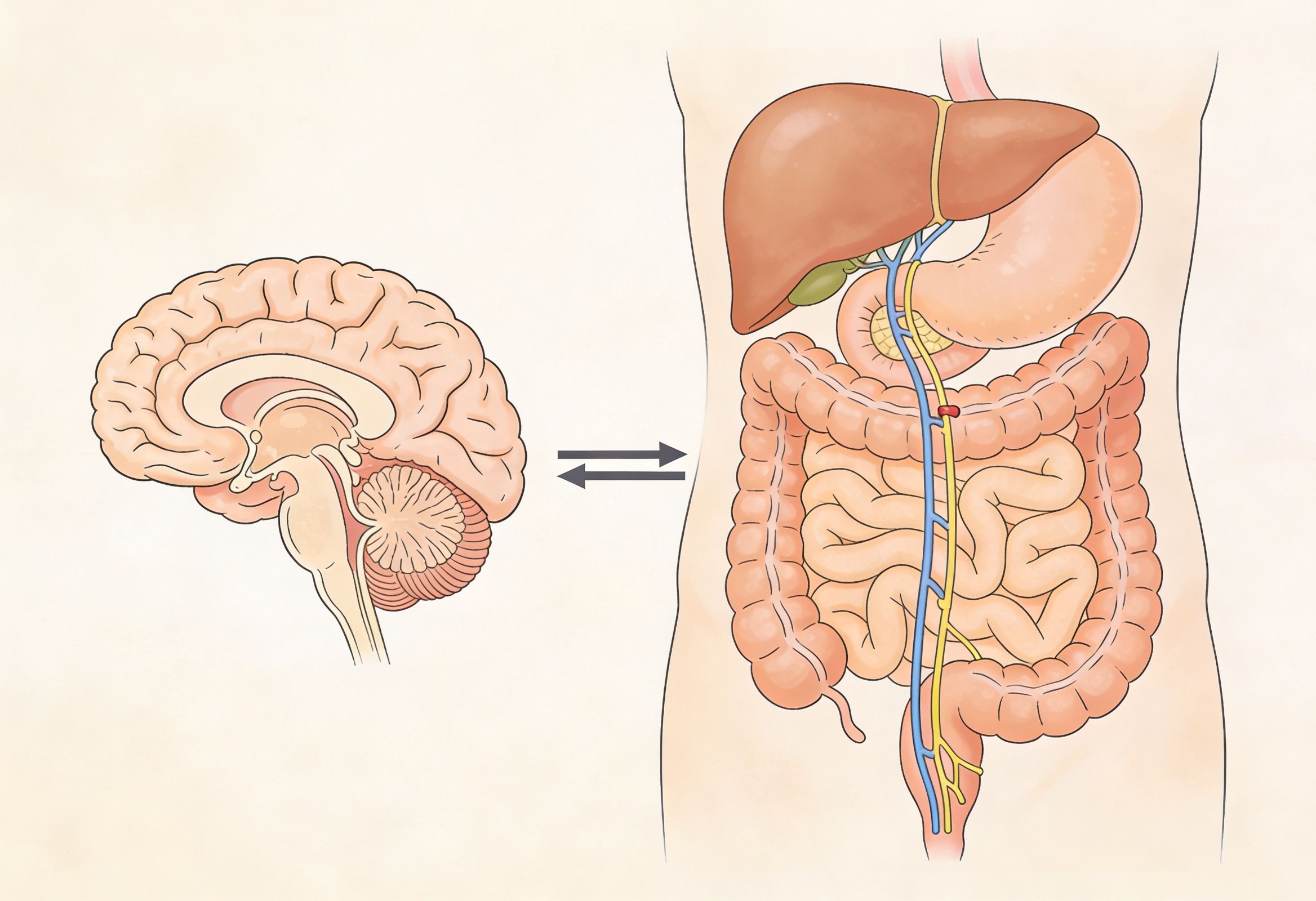 Diagram of gut-brain axis showing communication between intestines and brain via vagus nerve.jpeg