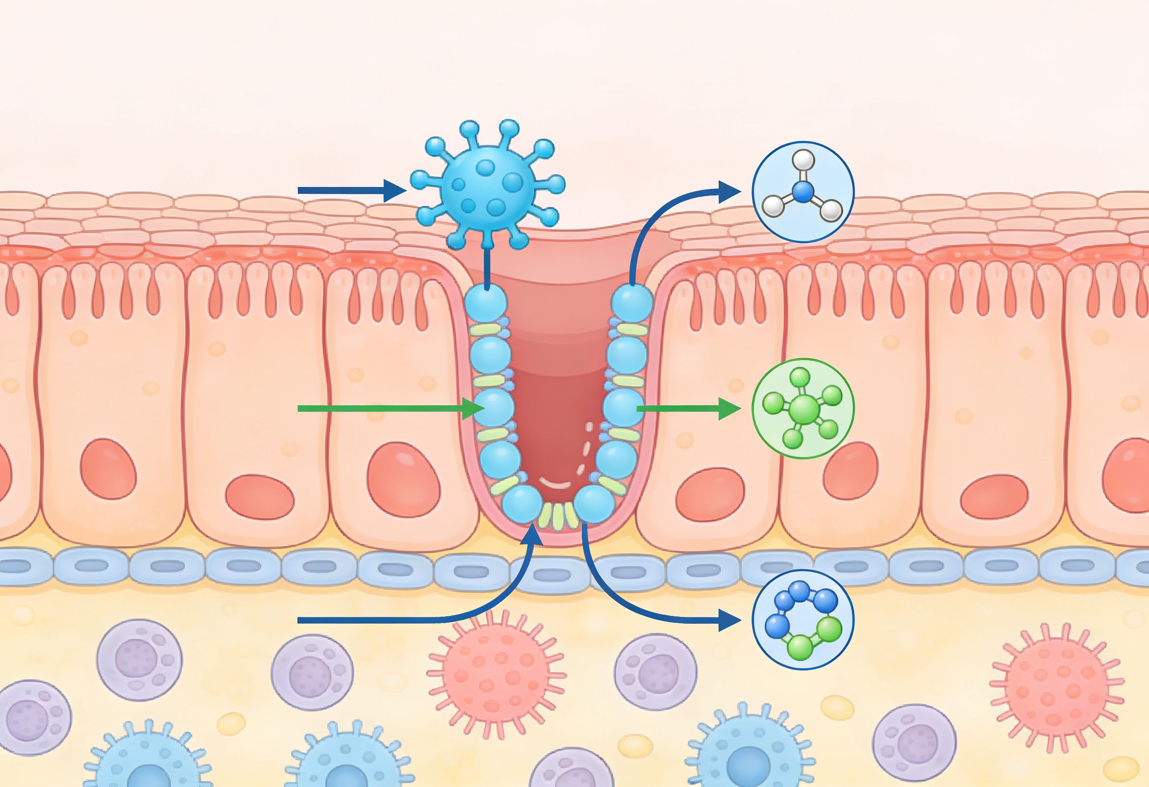 Flowchart explaining calprotectin and zonulin markers and their role in gut inflammation and permeability.