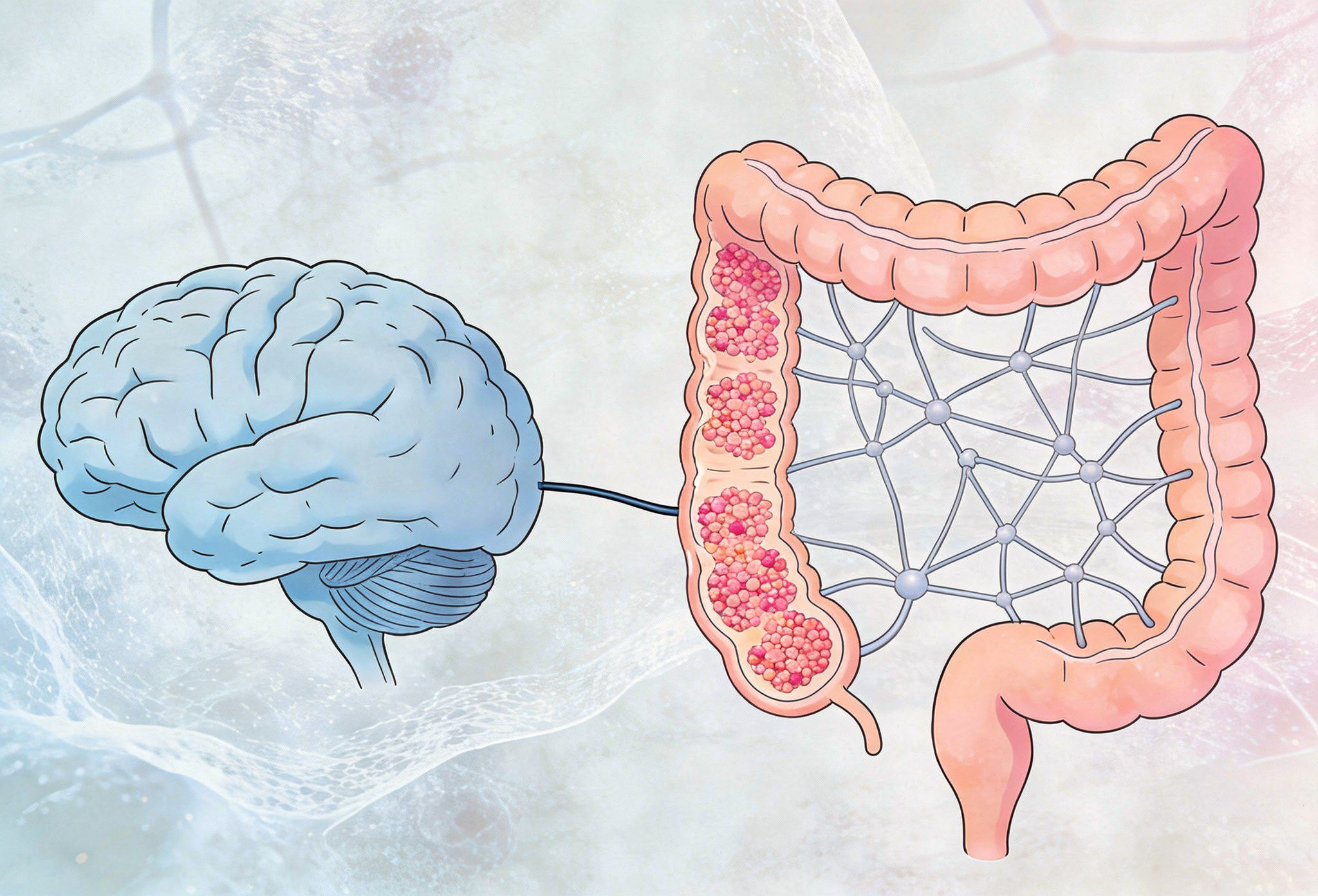 Illustration of gut-brain axis showing how stress and nervous system affect IBS symptoms.jpeg