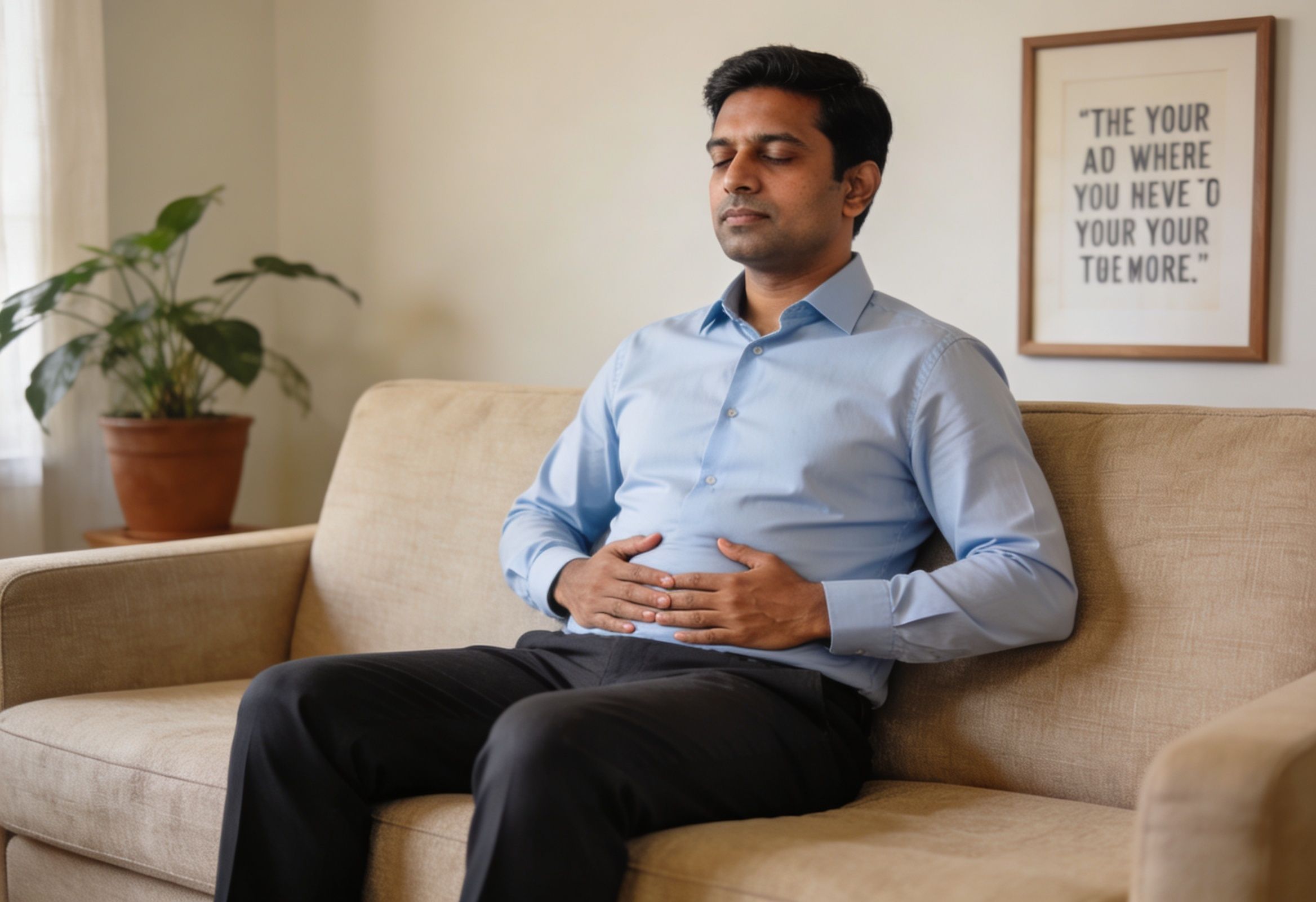Indian adult experiencing IBS-related bloating and gut discomfort linked to serotonin imbalance.