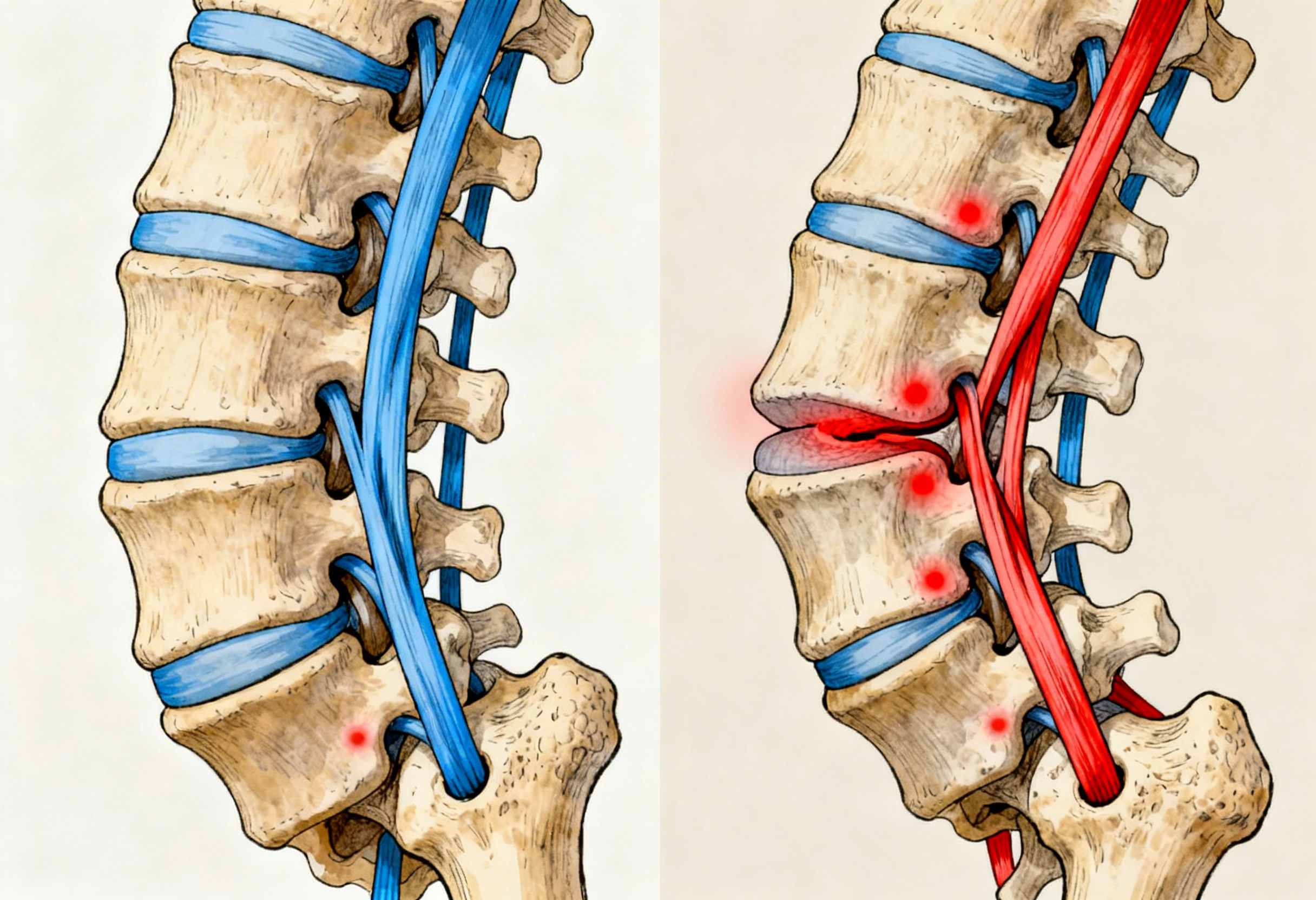 Lumbar spinal instability caused by ligament laxity