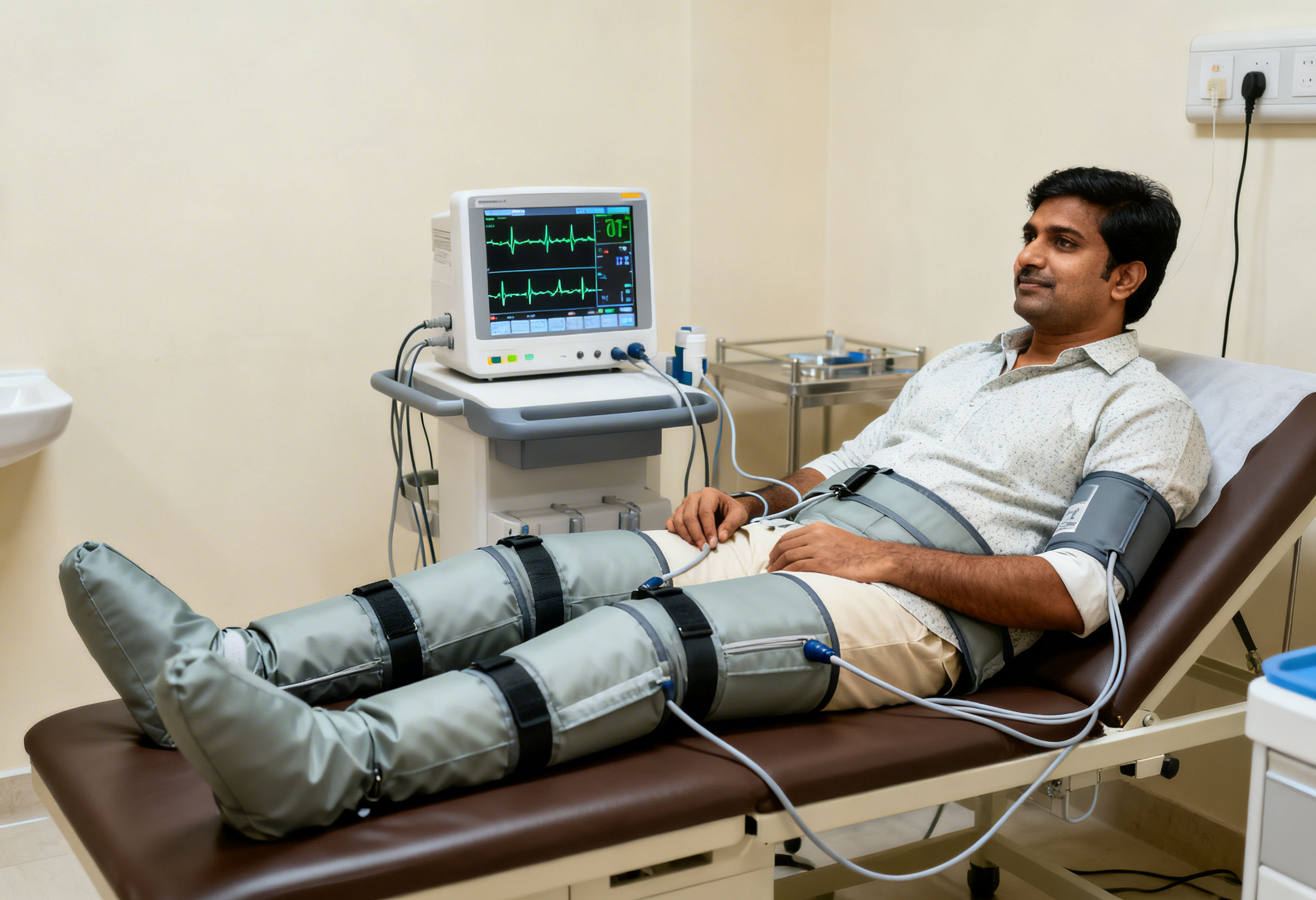 Patient receiving ECP therapy for diabetic heart disease in a clinical setting