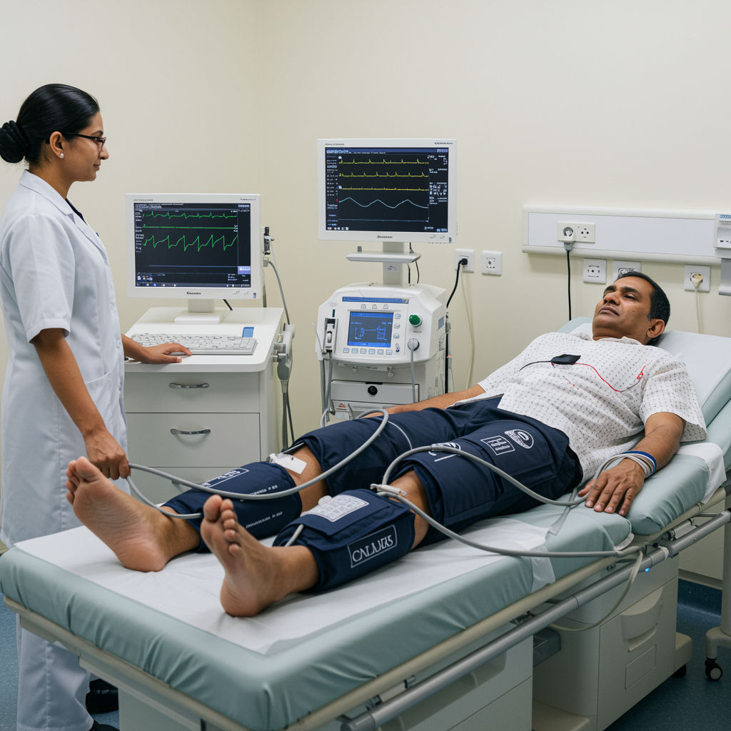 Patient receiving ECP therapy to support recovery after a heart attack