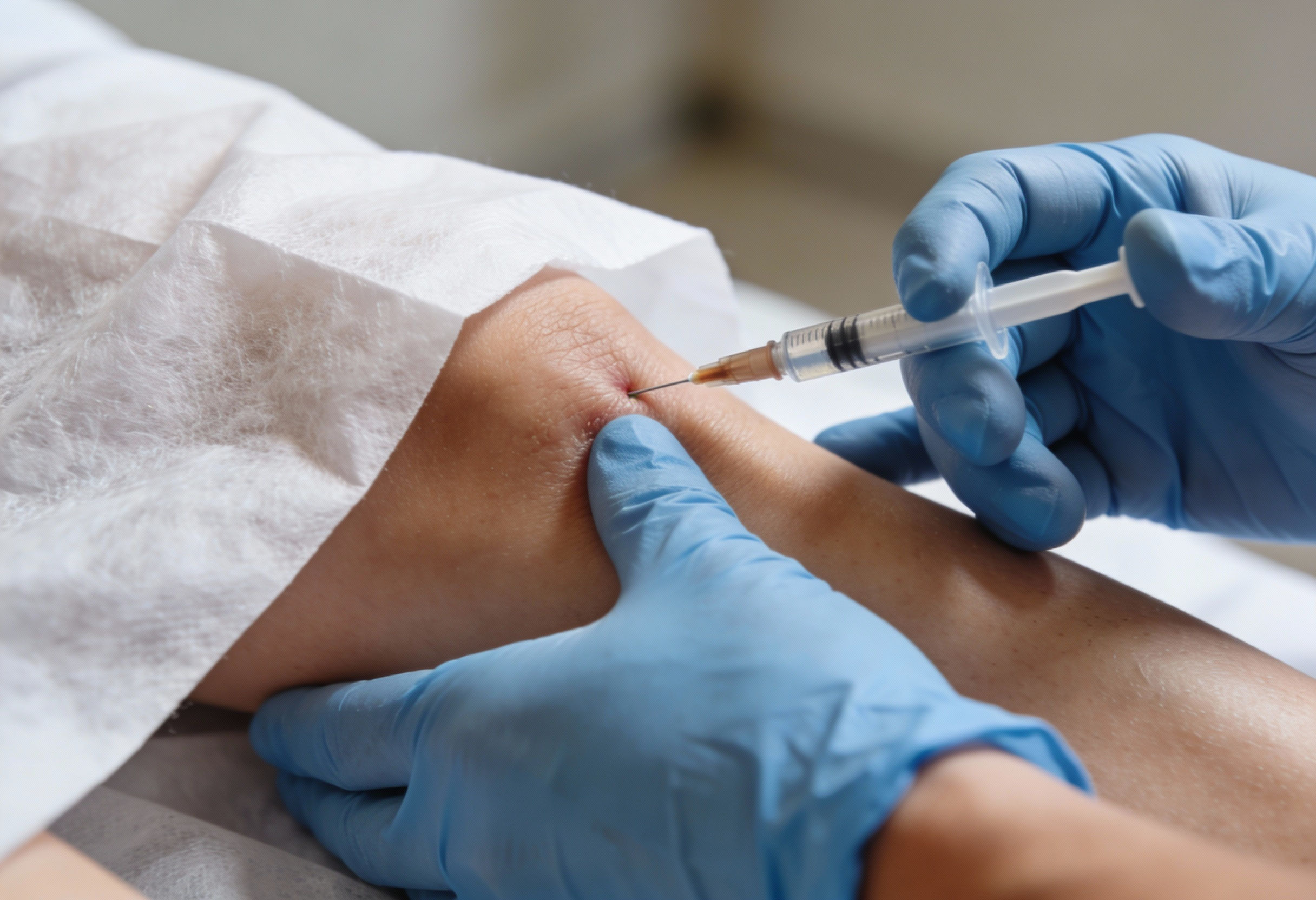 Prolotherapy injection stimulating tissue repair and collagen strengthening