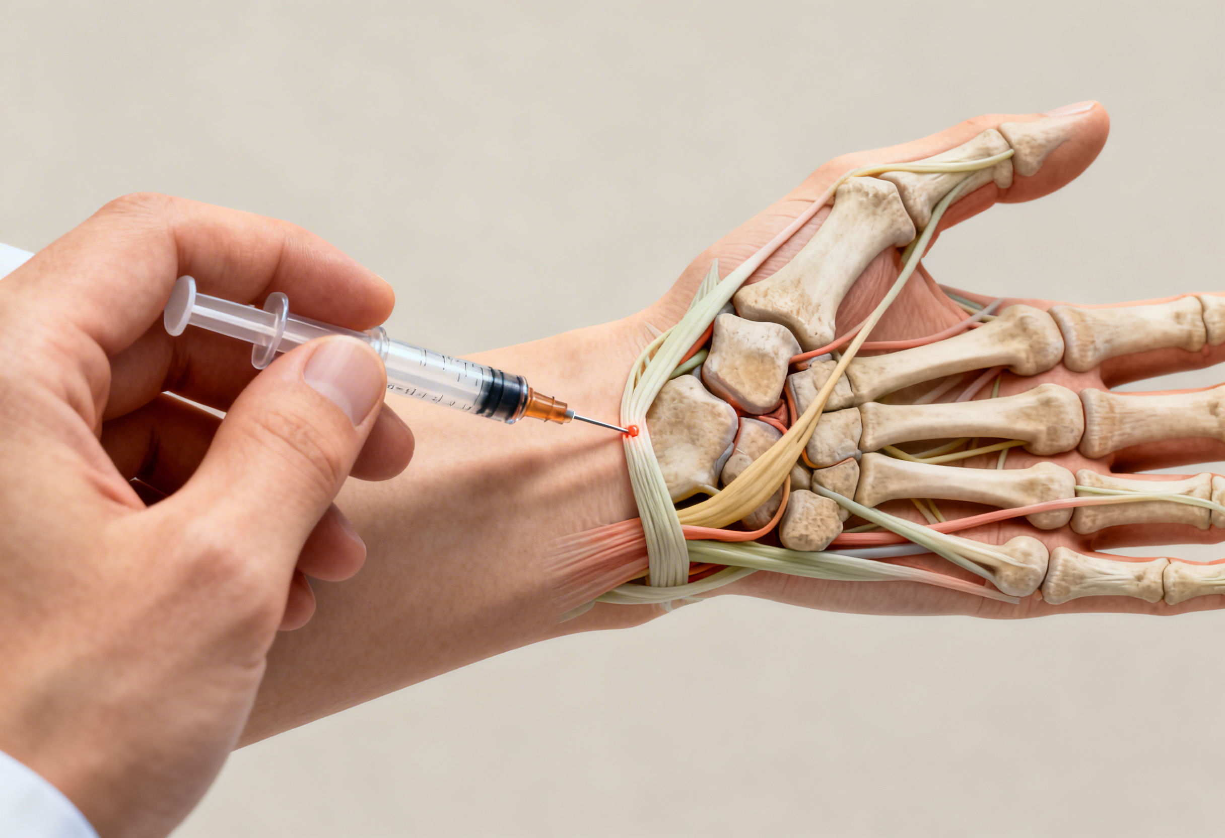 Prolotherapy injection targeting wrist ligaments for chronic hand and wrist pain