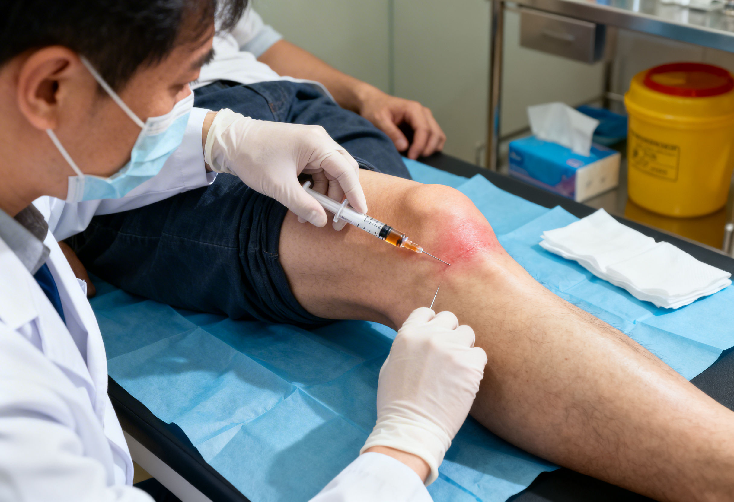 Prolotherapy injection treatment for knee ligament injury