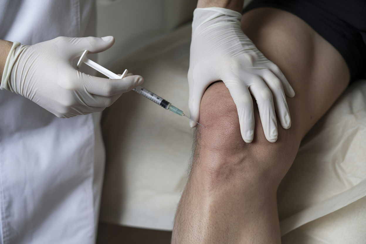 Prolotherapy injection used to stimulate ligament repair and stabilize the hip join