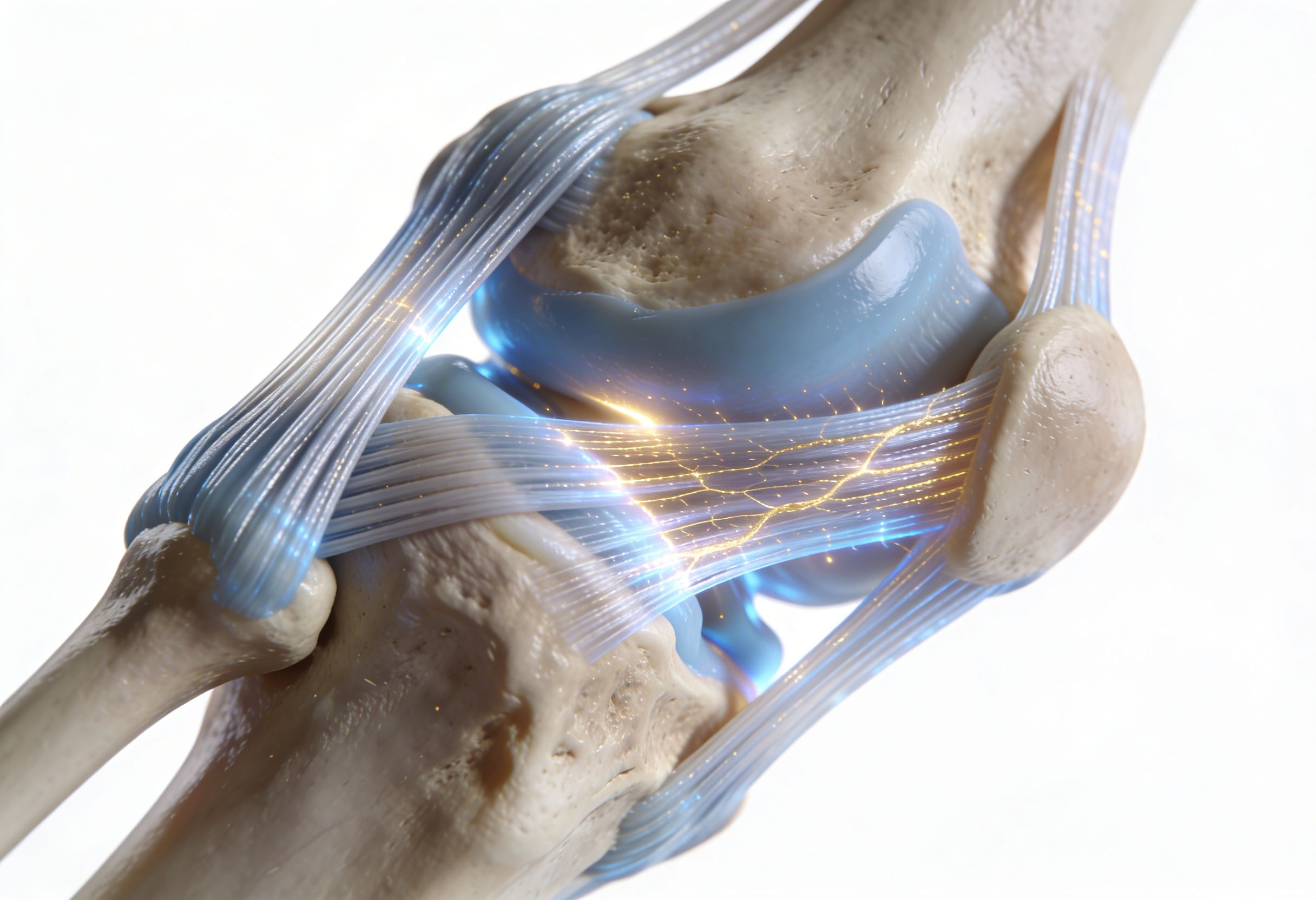 Prolotherapy stimulating collagen regeneration in a damaged tendon attachment