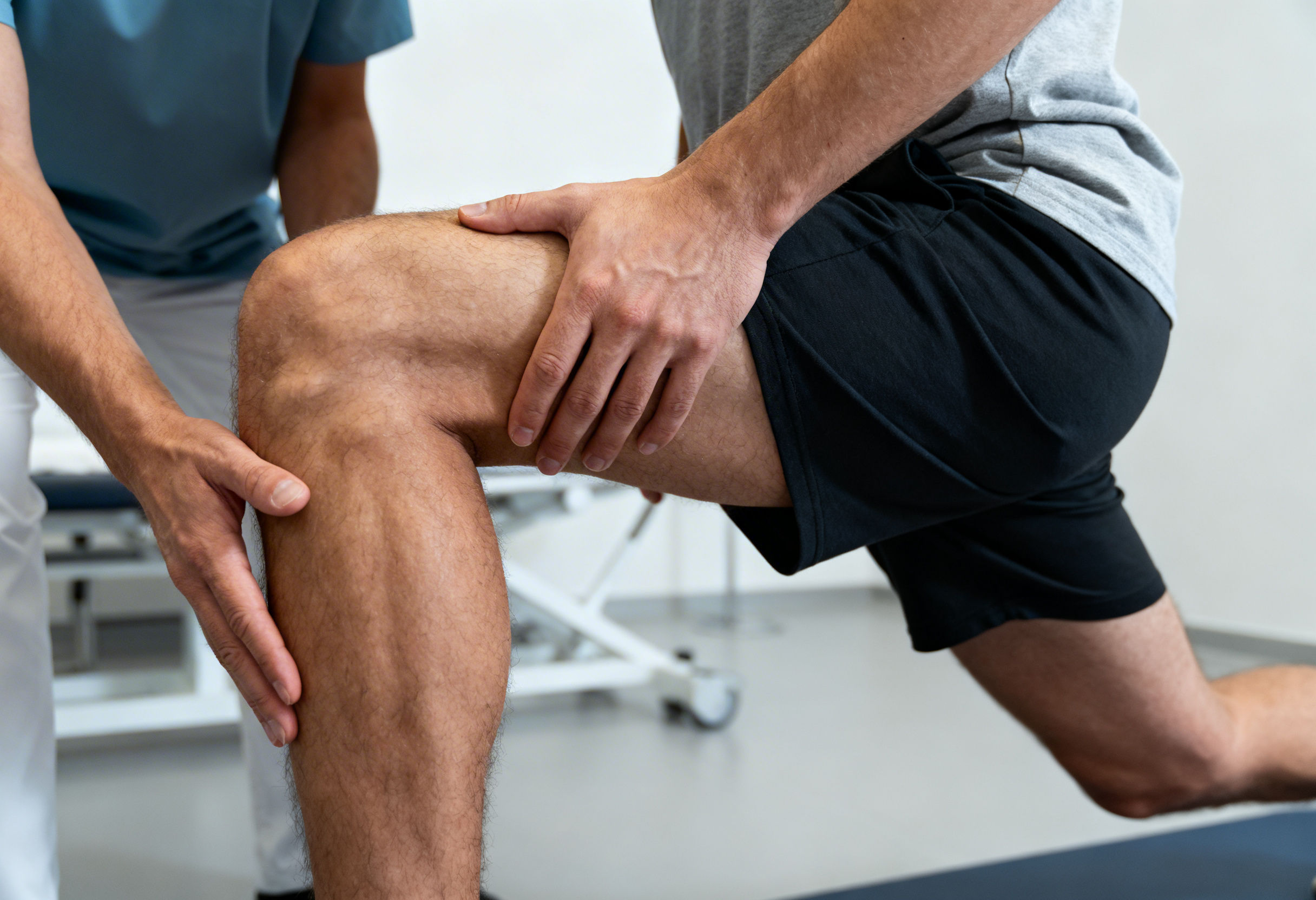 Rehabilitation exercise strengthening knee stability after treatment