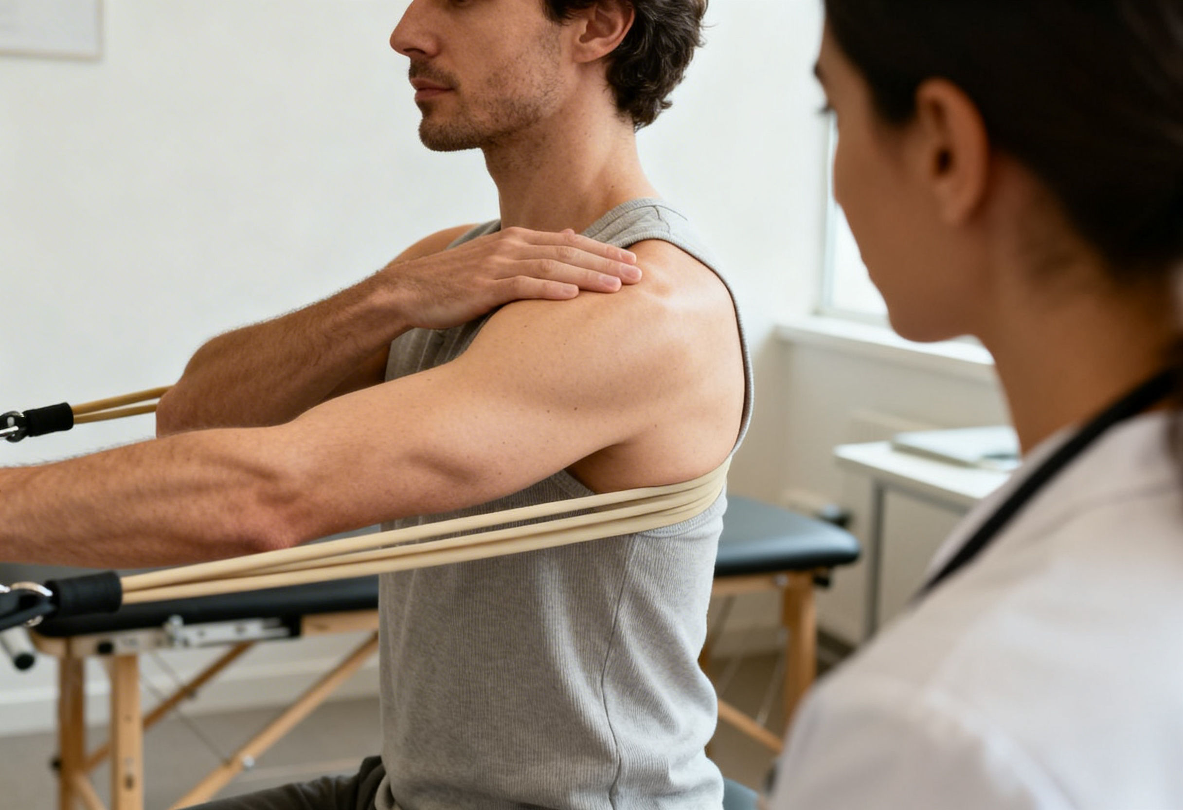 Shoulder rehabilitation exercise after rotator cuff treatment